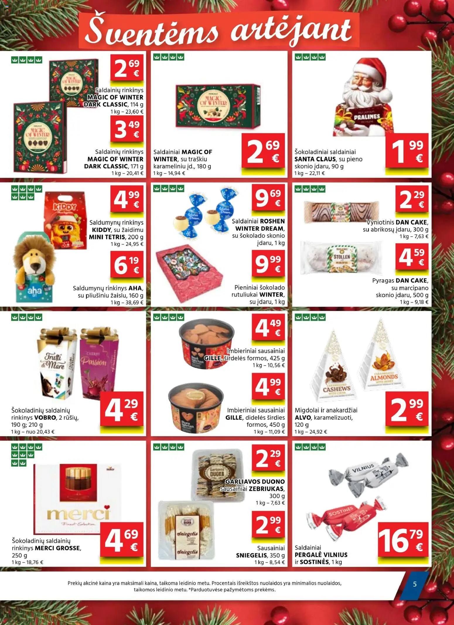 AIBE akcijos nuo 18.12.2025 | Puslapis: 5 | Prekių: Sausainiai, Pyragas, Saldainiai