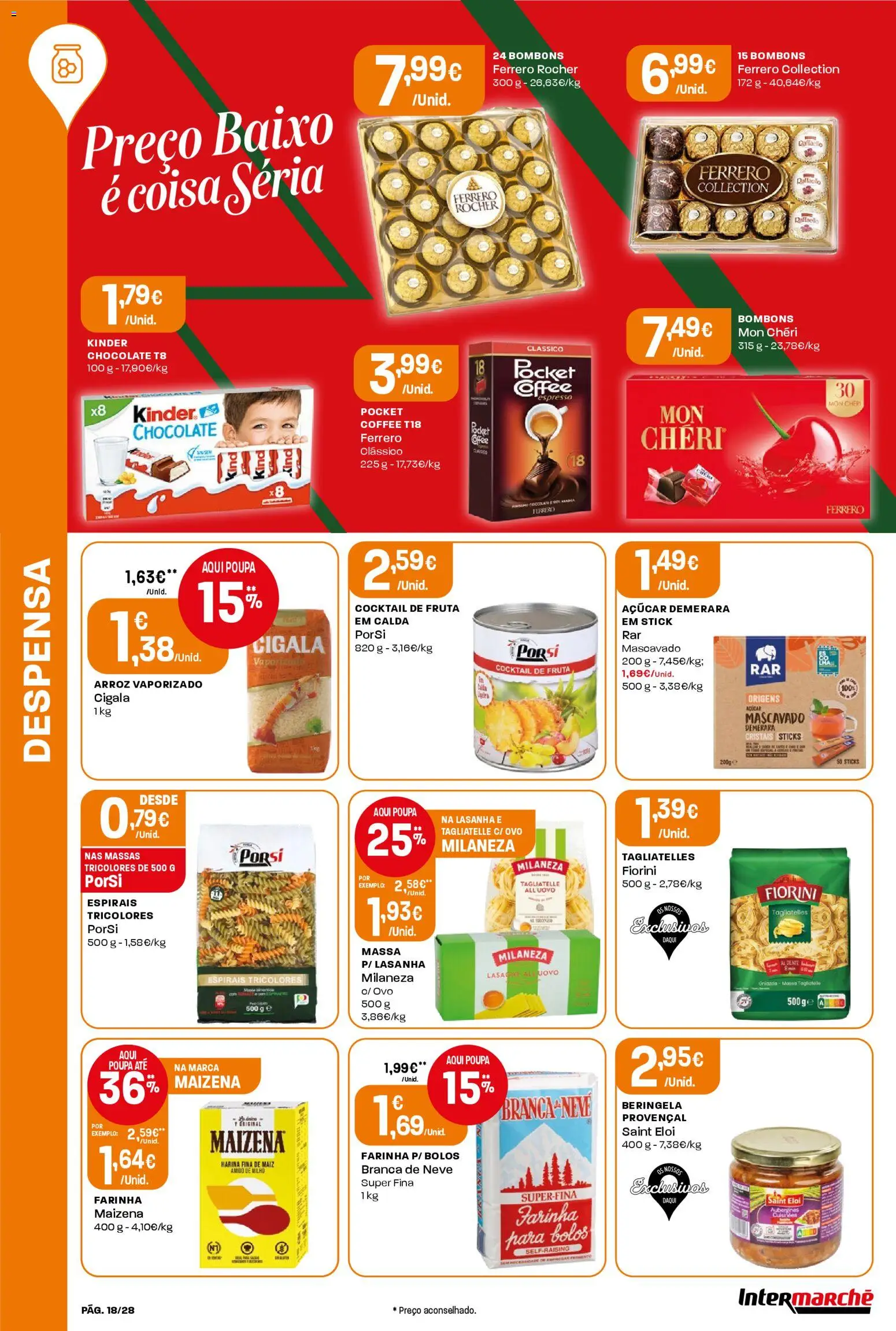 Intermarché Folheto Contact │ válido de 13.11.2025 | Página: 18 | Produtos: Milaneza, Chocolate, Açúcar, Milho