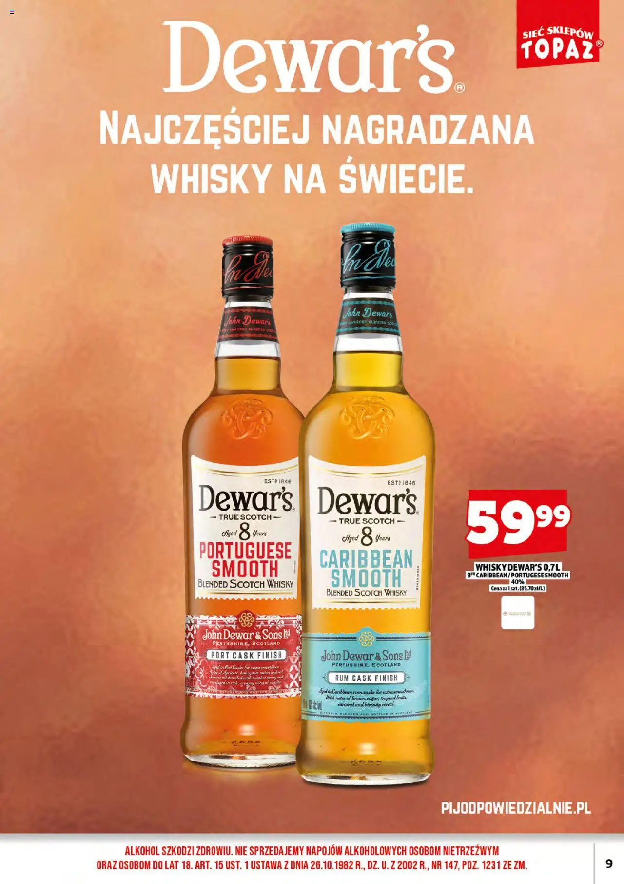 Topaz Gazetka alkoholowa od 15.09.2025 | Strona: 11 | Produkty: Melon, Rum, Alkohol, Whisky