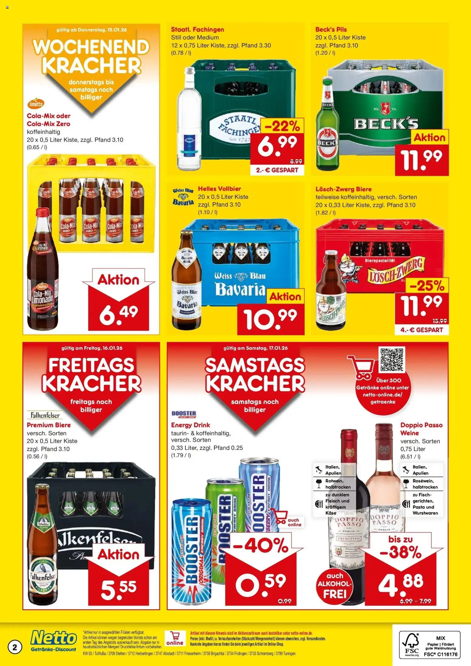 Netto Marken-Discount prospekt Albstadt-Onstmettingen	 – gültig ab 12.01.2026 | Seite: 2 | Produkte: Energy, Pils, Limonade, Fisch