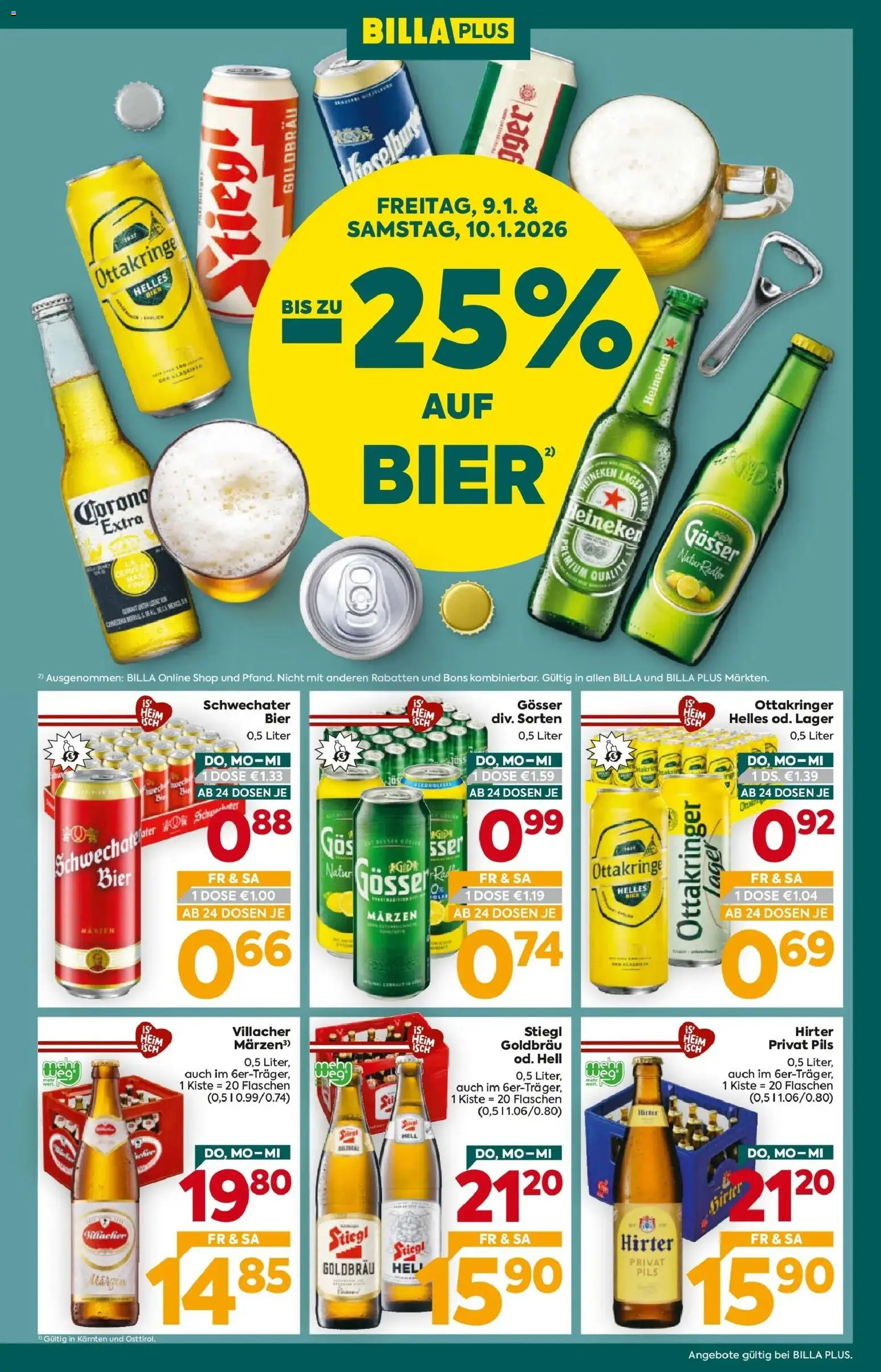 Billa Plus Flugblatt - Kärnten gültig ab 08.01.2026 | Seite: 3 | Produkte: Bier