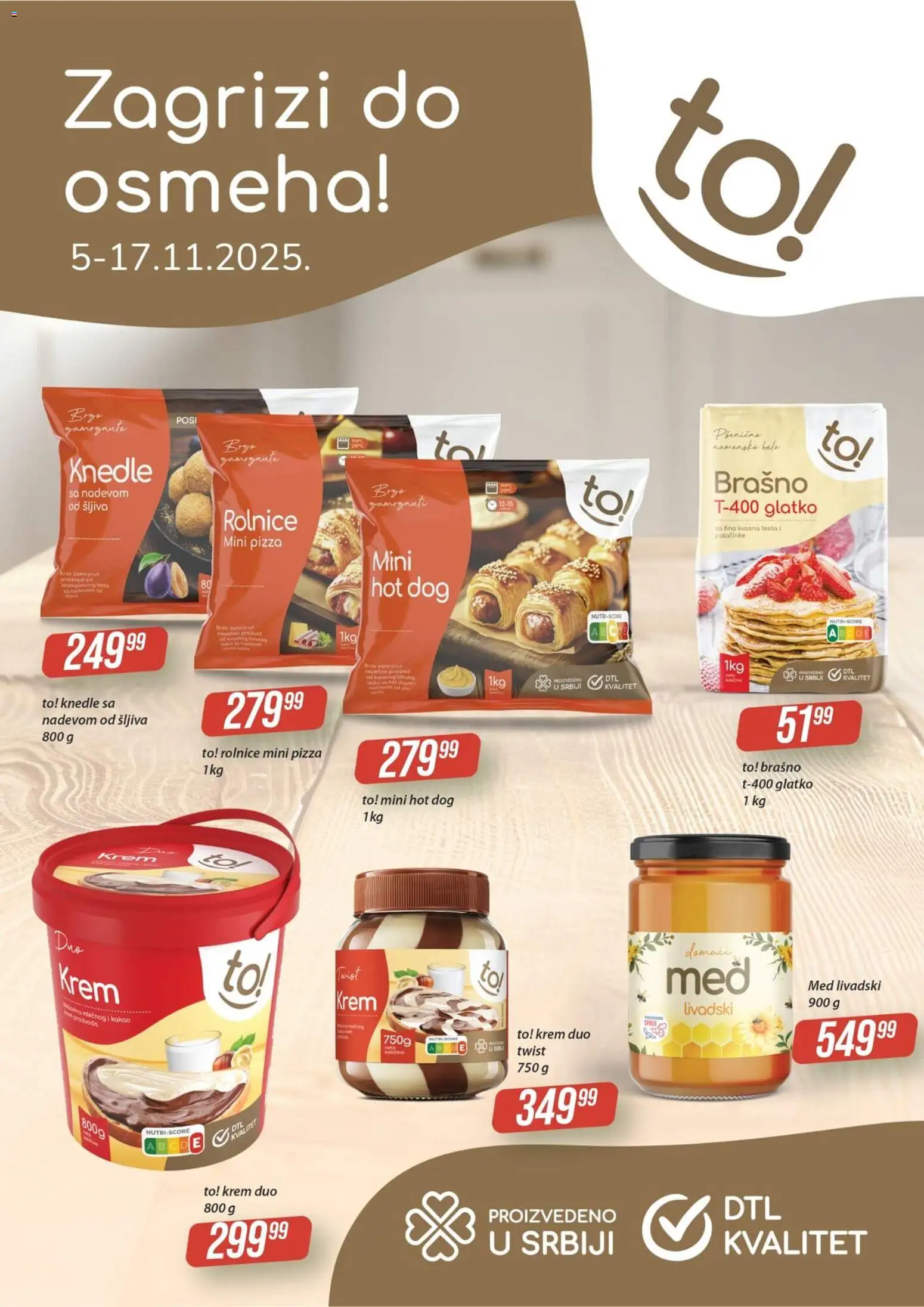 Tekijanka katalog - važi od 05.11.2025 | Strana: 1 | Proizvode: Brašno, Šljiva, Hot dog, Knedle