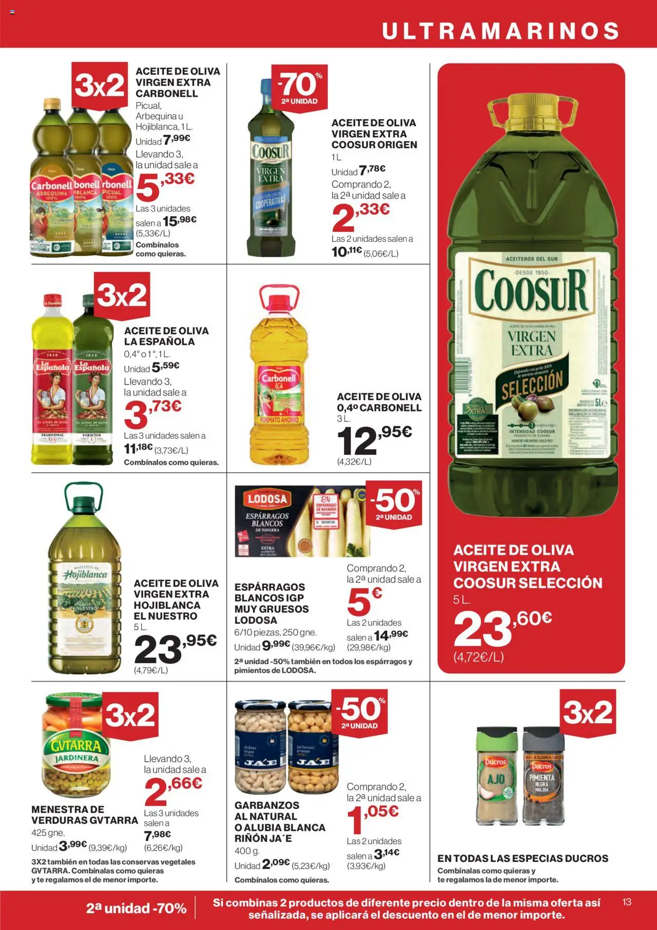 Supercor Canarias │ válido desde el 19.06.2025 | Página: 13 | Productos: Jardinera, Νερό καρύδας, Aceite de oliva, Aceite de oliva virgen extra