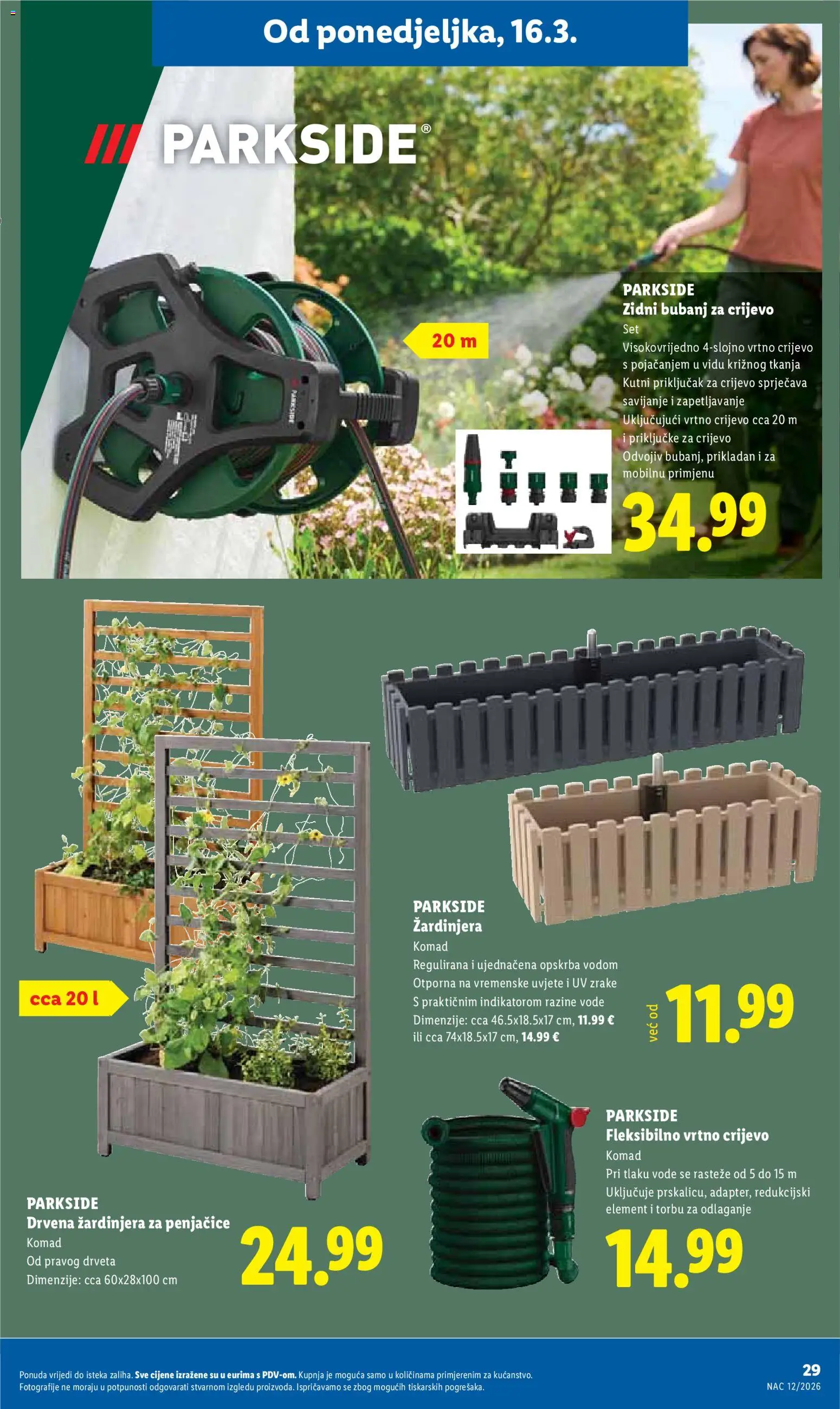 Lidl katalog | vrijedi od 16.03.2026 | Stranica: 29 | Proizvodi: Vrtno crijevo, Parkside