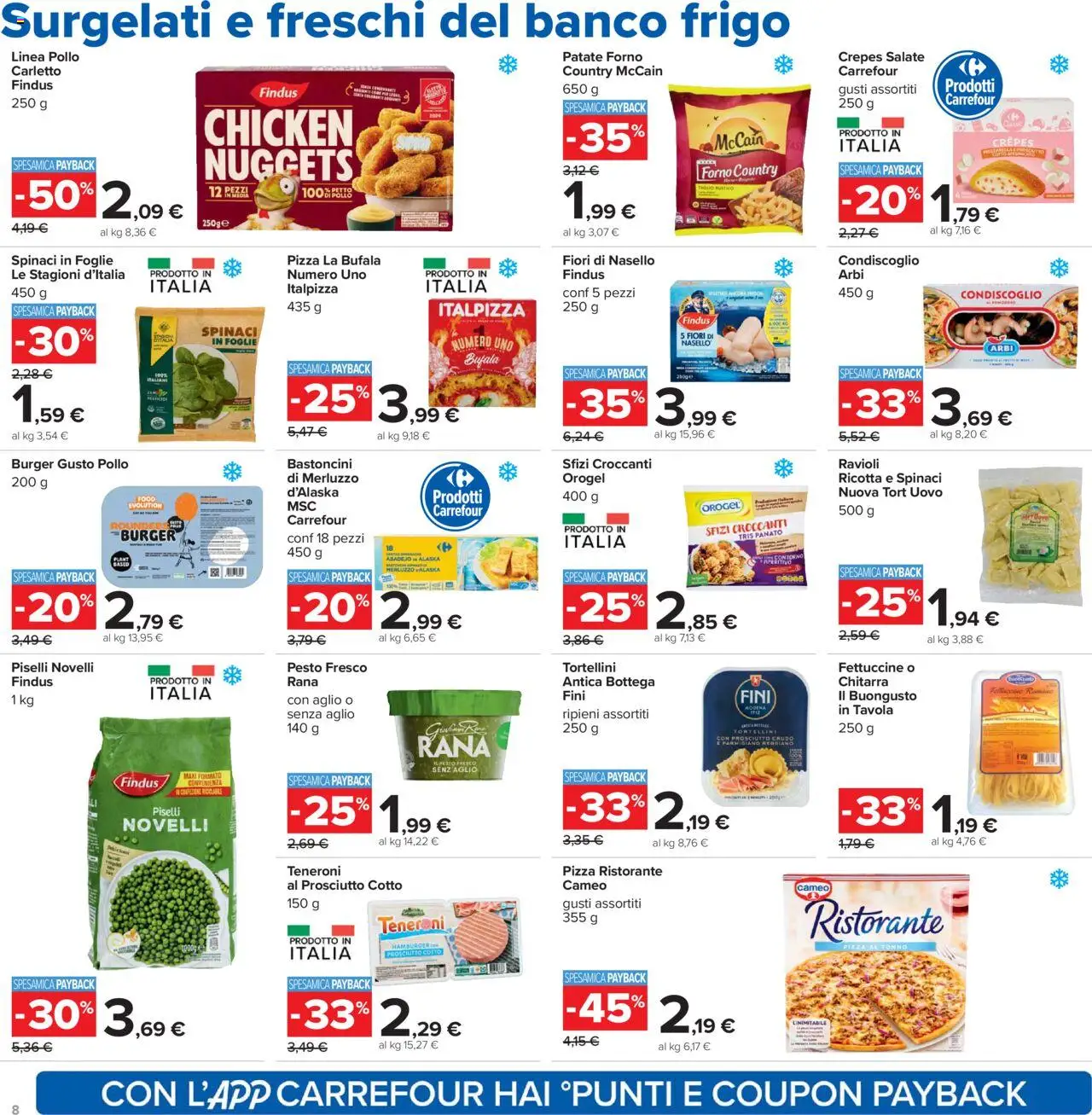 Volantino Carrefour del 21.08.2025 | Pagina: 8 | Prodotti: Pizza, Aglio, Nasello, Hamburger