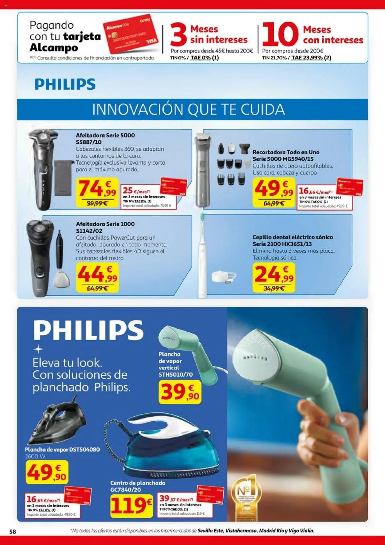 Alcampo - HG Pio XII Unificado  │ válido desde el 23.10.2025 | Página: 58 | Productos: Cepillo, Té, Afeitadora, Plancha