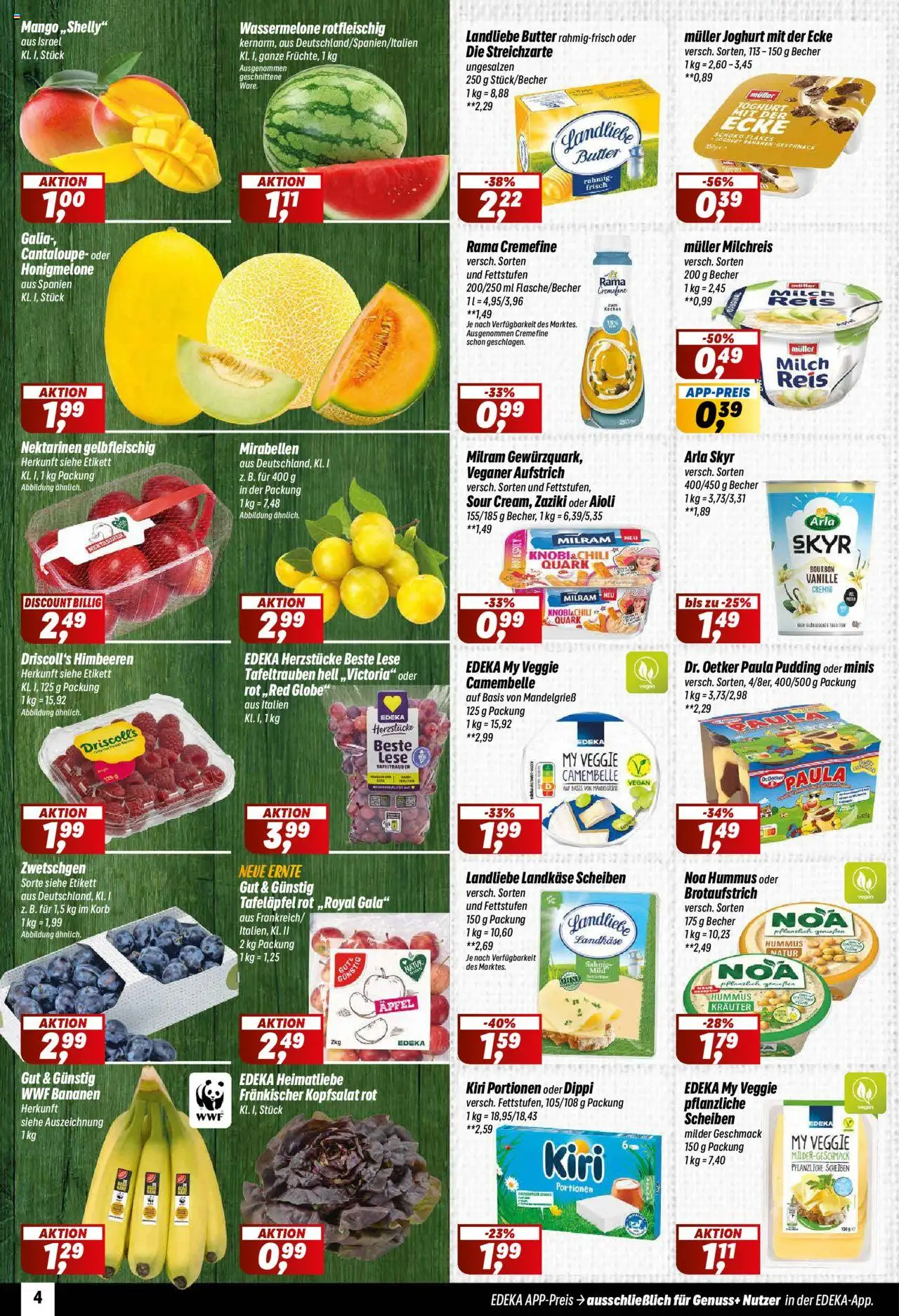 Simmel Prospekt 	 - gültig ab dem 18.08.2025 | Seite: 4 | Produkte: Milch, Korb, Zwetschgen, Honigmelone