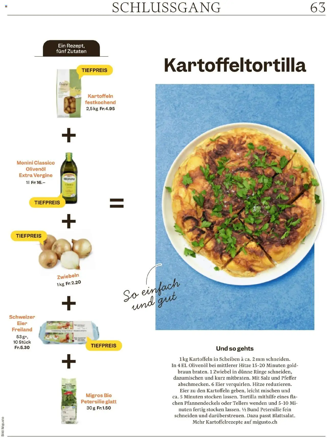 Migros Magazin ab 16.06.2025 | Seite: 63 | Produkte: Eier, Kartoffeln, Petersilie, Pfeffer