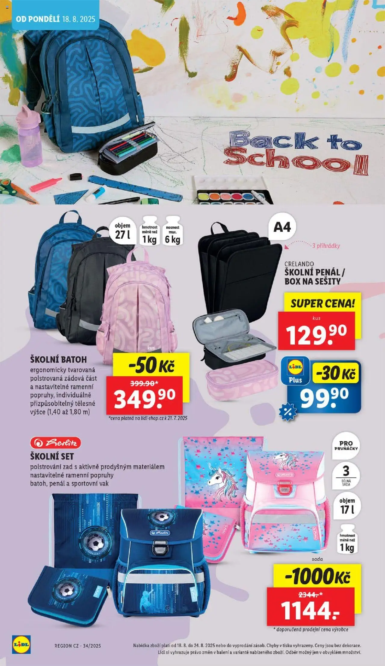 Lidl leták - Hurá do lavic od 04.08.2025 | Strana: 20 | Produkty: Penál, Box, Batoh, Sešity