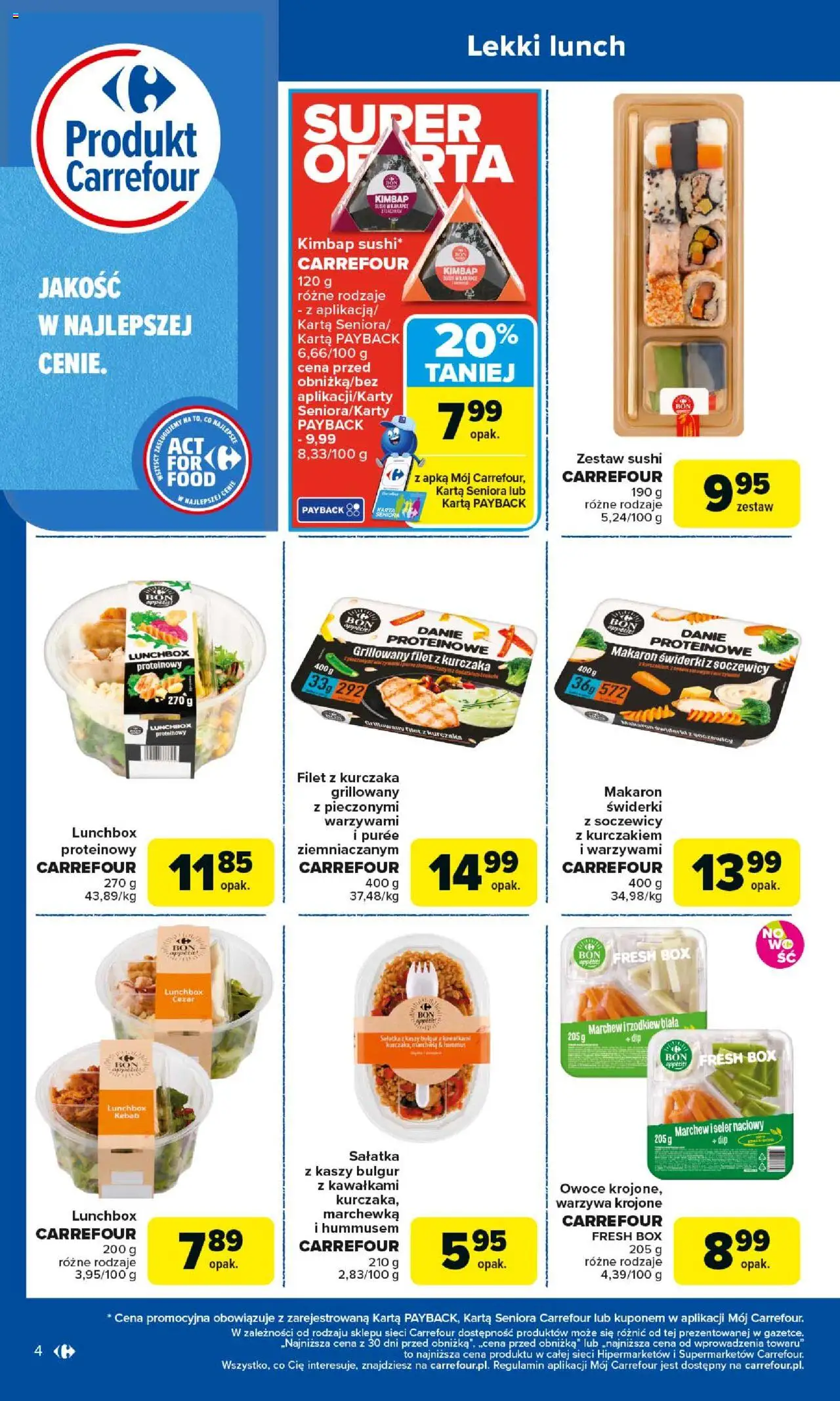 Carrefour Gazetka - Produkt Carrefour od 25.08.2025 | Strona: 4 | Produkty: Karta, Makaron, Zestaw sushi, Marchewka