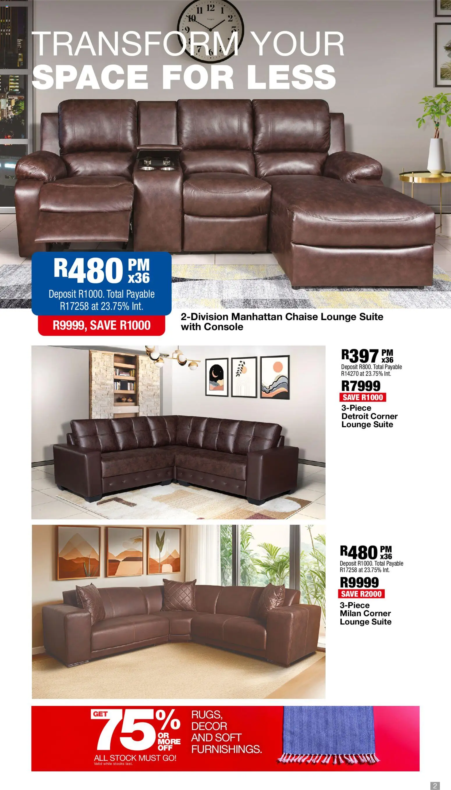 New OK Furniture catalogue – valid from 02.03.2026 | Page: 2 | Products: Lounge suite, Chaise, Stock