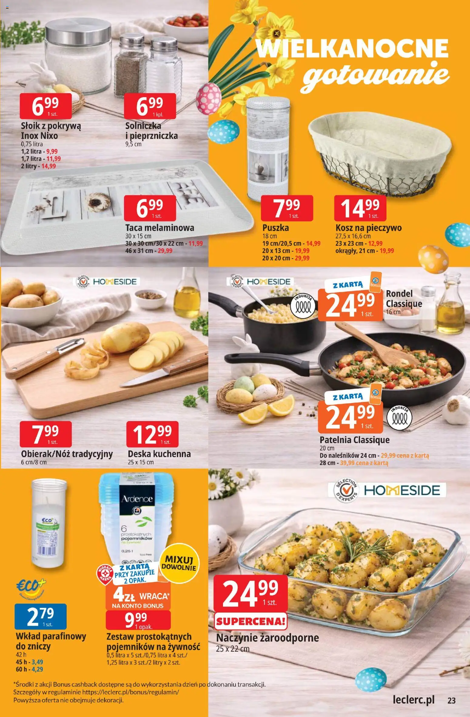 E.Leclerc gazetka - Wrocław od 24.03.2026 | Strona: 14 | Produkty: Karta, Kosz, Patelnia, Naczynie żaroodporne