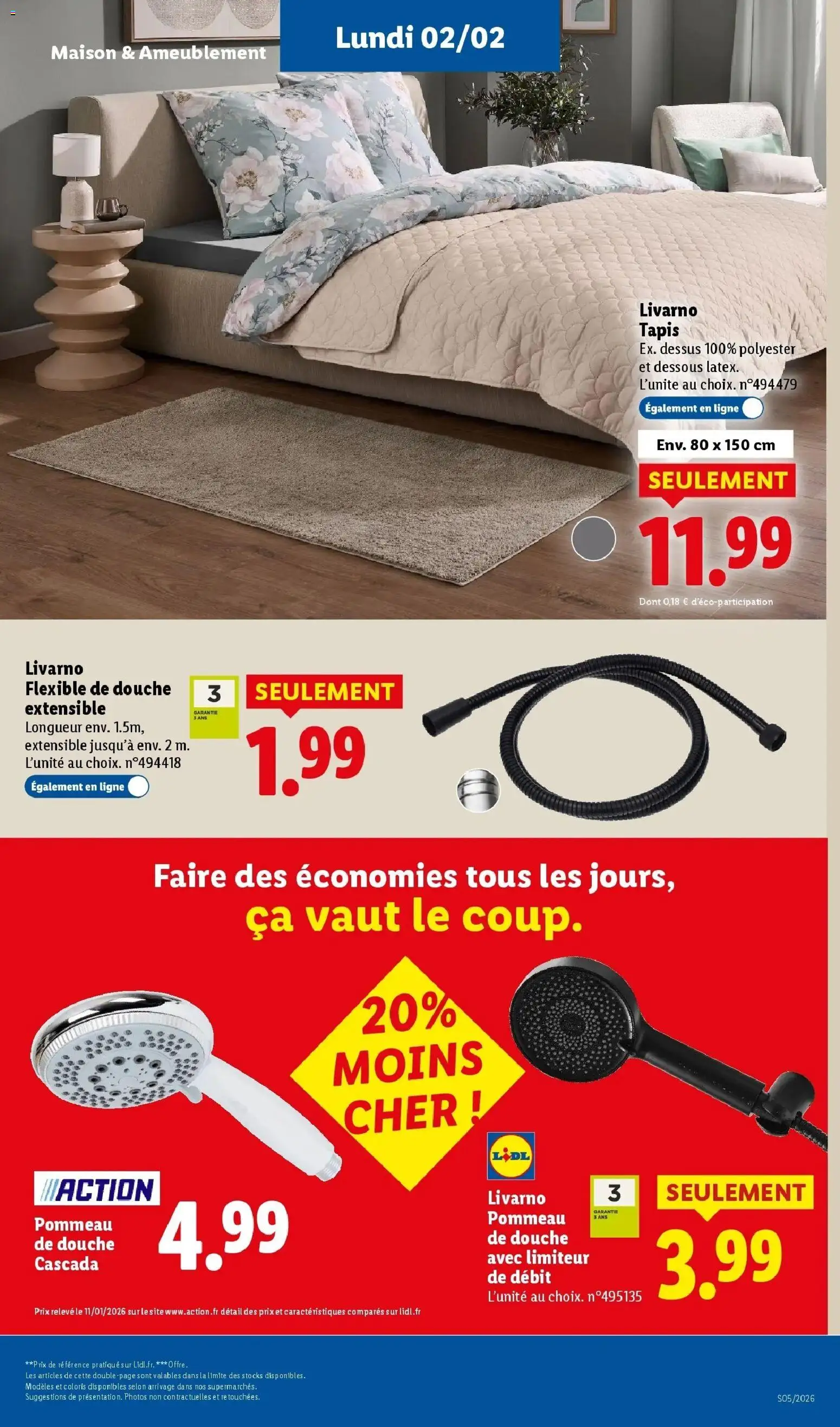 Catalogue LIDL du 28/01/2026 | Promo prospectus en ligne | Page: 63 | Produits: Douche, Tapis