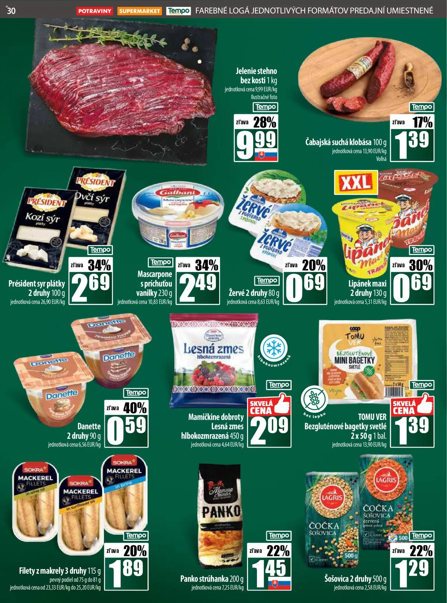Nové COOP Jednota akcie – leták je platný od 13.11.2025 | Strana: 30 | Produkty: Syr, Klobása, Šošovica, Mascarpone