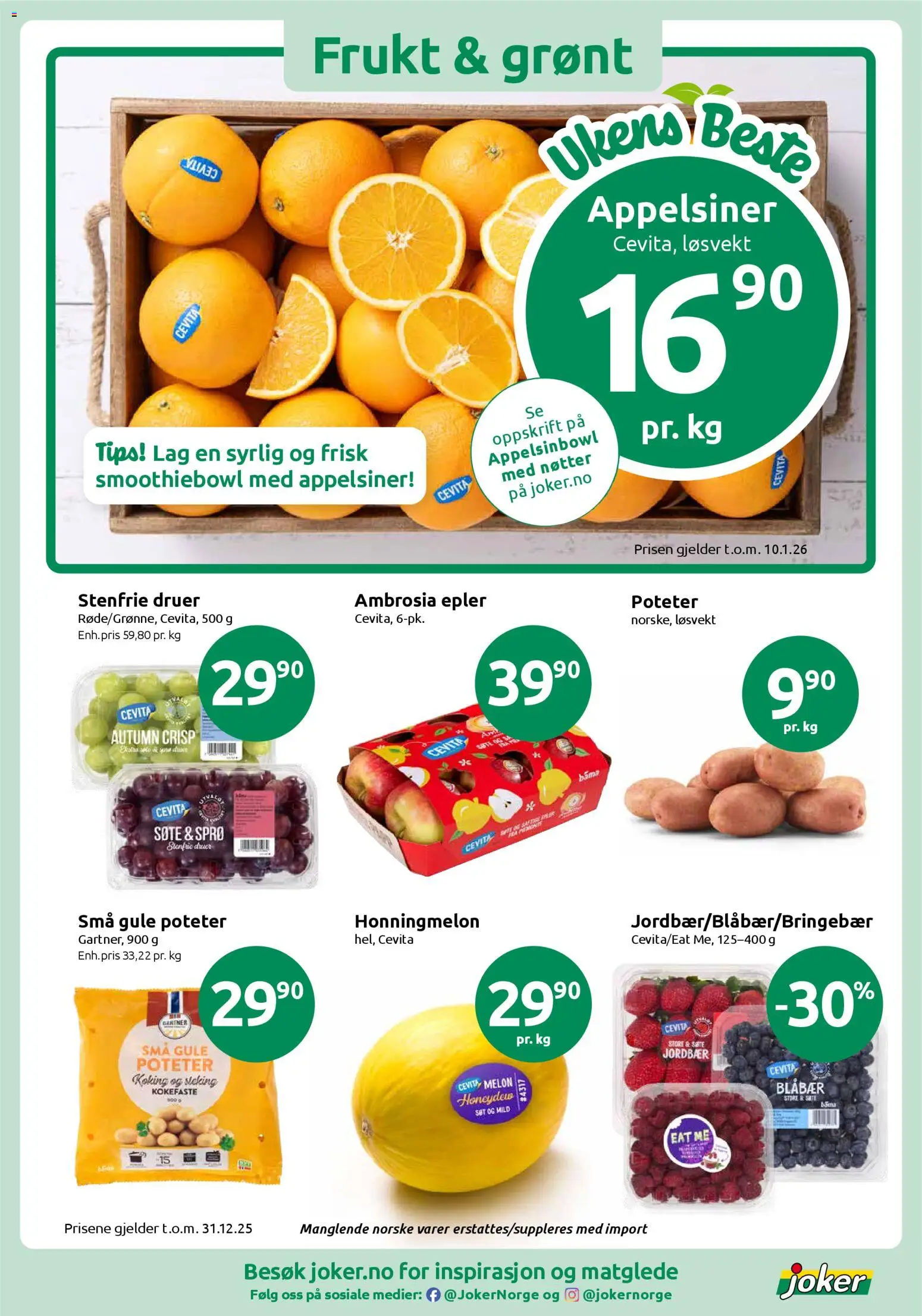 {H1} | Side: 3 | Produkter: Jordbær, Druer, Melon, Honningmelon