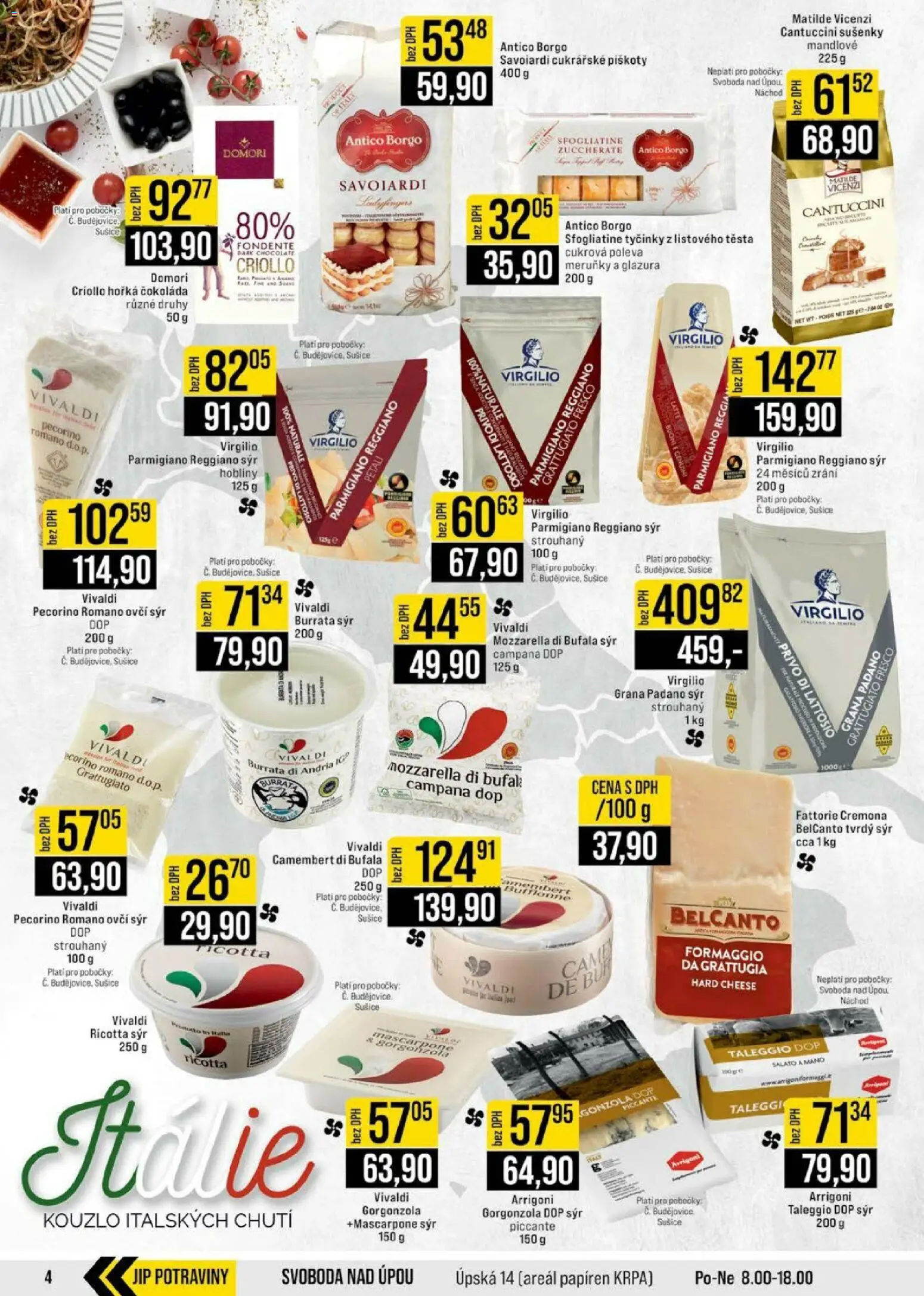 Jip leták - Cash & Carry od 18.02.2026 | Strana: 4 | Produkty: Ricotta, Sýr, Čokoláda, Sušiče