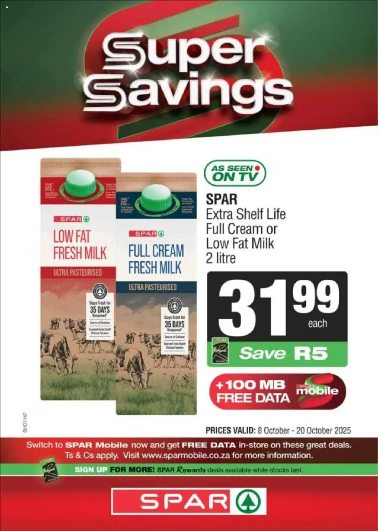 New KWIKSPAR catalogue – valid from 08.10.2025 | Page: 3 | Products: TV, Shelf, Milk, Cream
