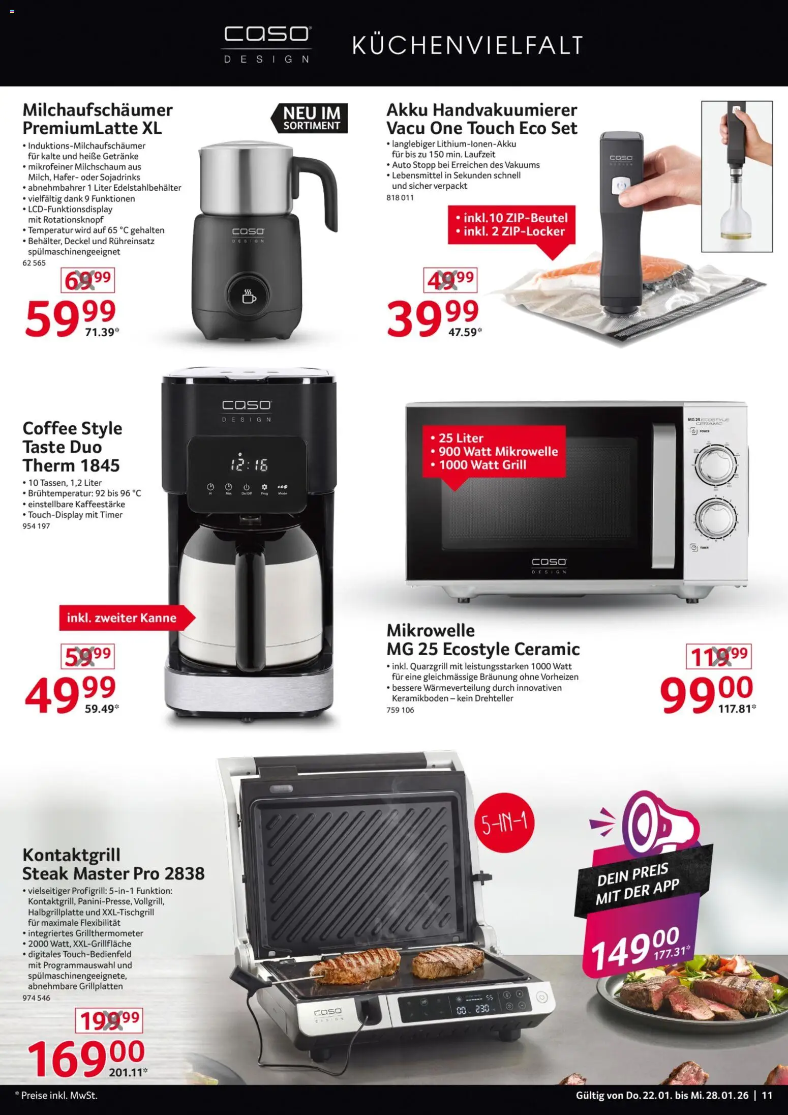 Selgros  Non Food – gültig ab 22.01.2026 | Seite: 11 | Produkte: Mikrowelle, Grill, Steak