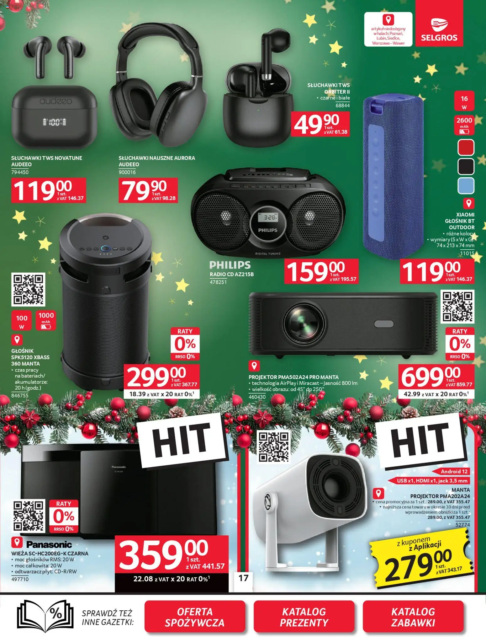 Selgros cash&carry Gazetka - Oferta przemysłowa od 04.12.2025 | Strona: 19 | Produkty: Radio, Słuchawki, Głośnik, USB