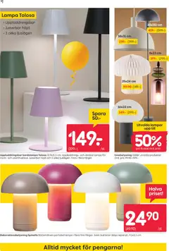 Rusta erbjudanden - Förhandsvisning av reklamblad från butik Rusta aktuell från 13.04.2026 | Sida: 10 | Produkter: Bordslampa, Galler, Lampa