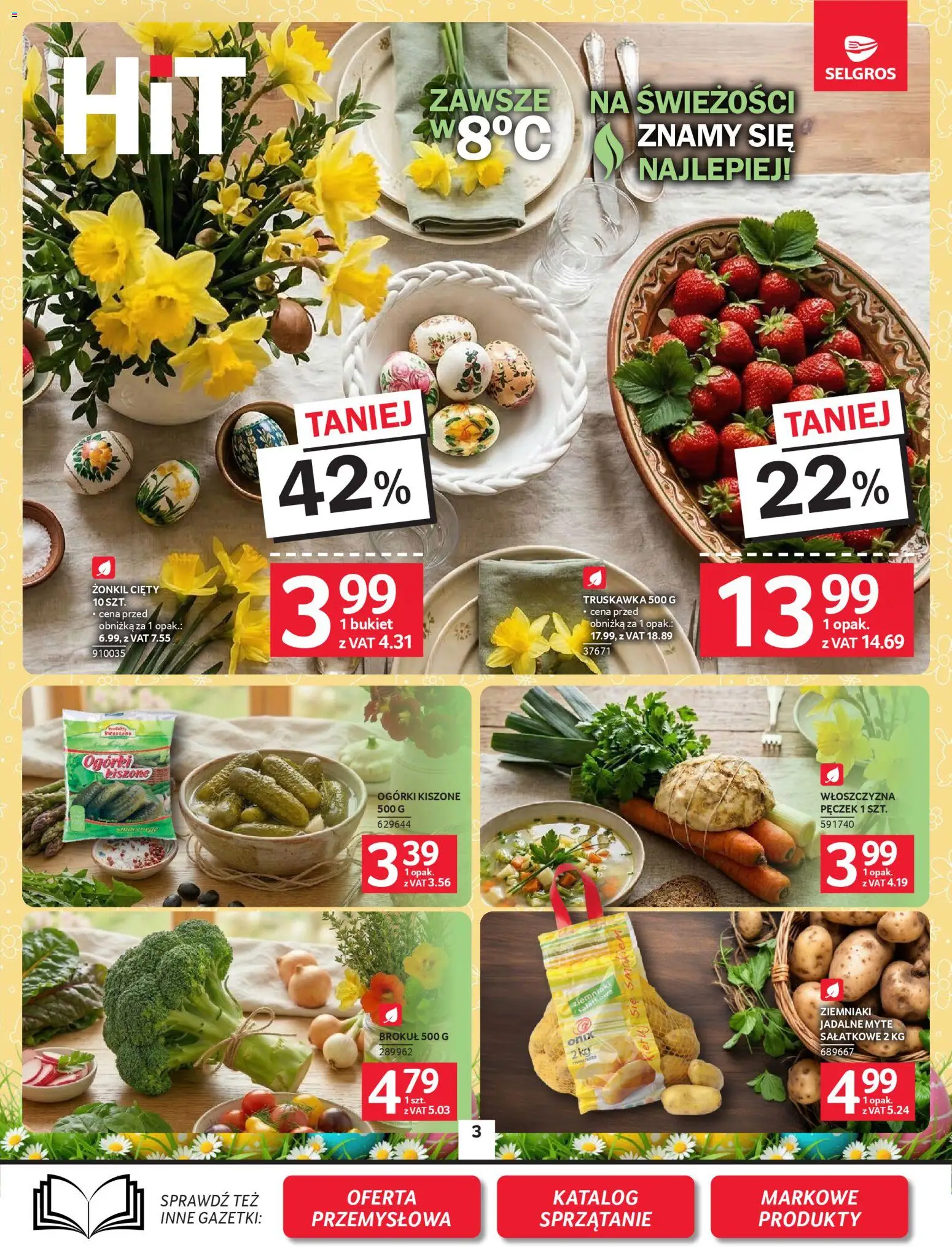 Selgros cash&carry gazetka od 26.03.2026 | Strona: 3 | Produkty: Brokuł, Ogórki, Ziemniaki
