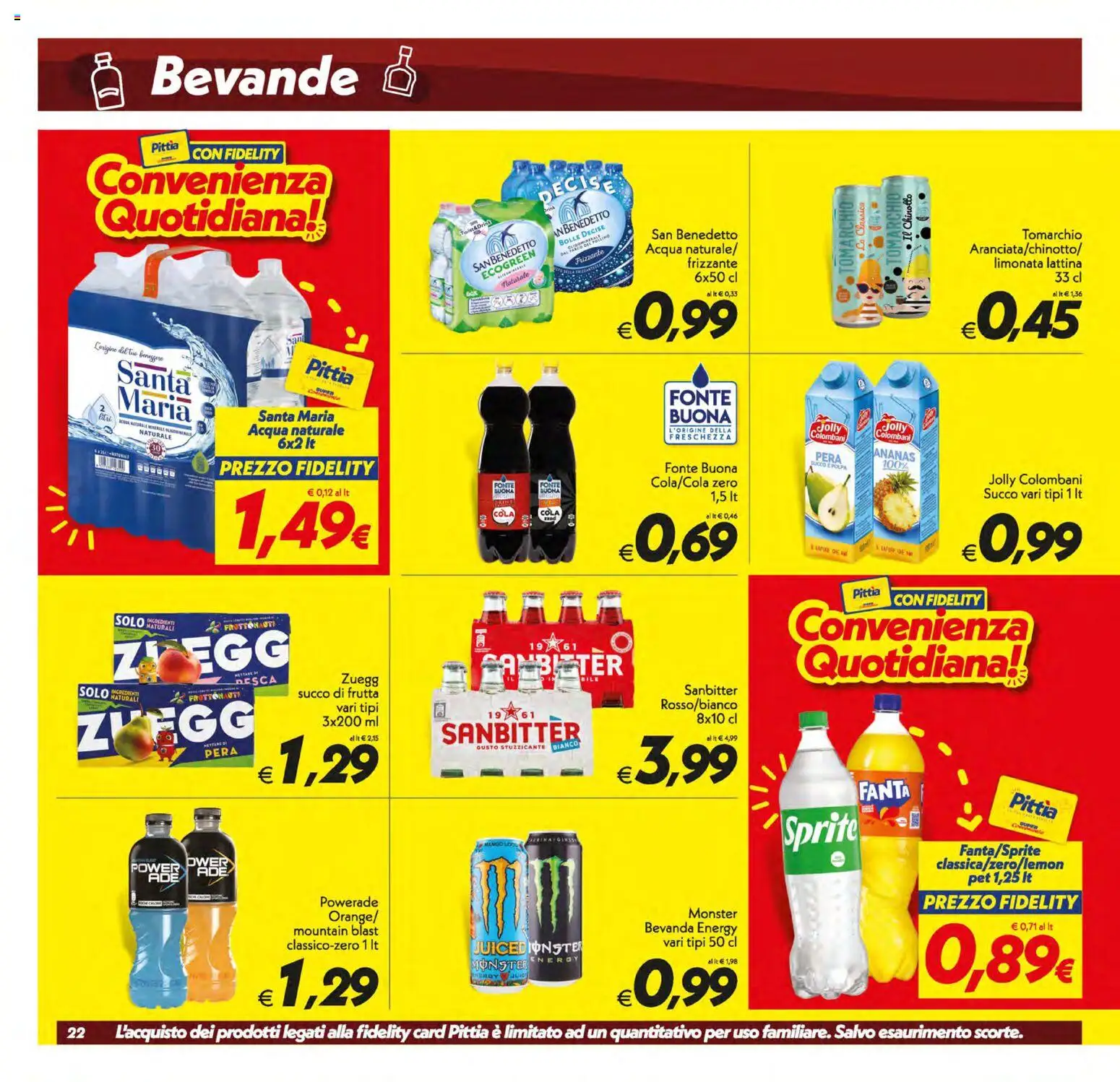 Volantino SuperConveniente del 05.01.2026 | Pagina: 22 | Prodotti: Calice, Limonata, Pera, Acqua naturale