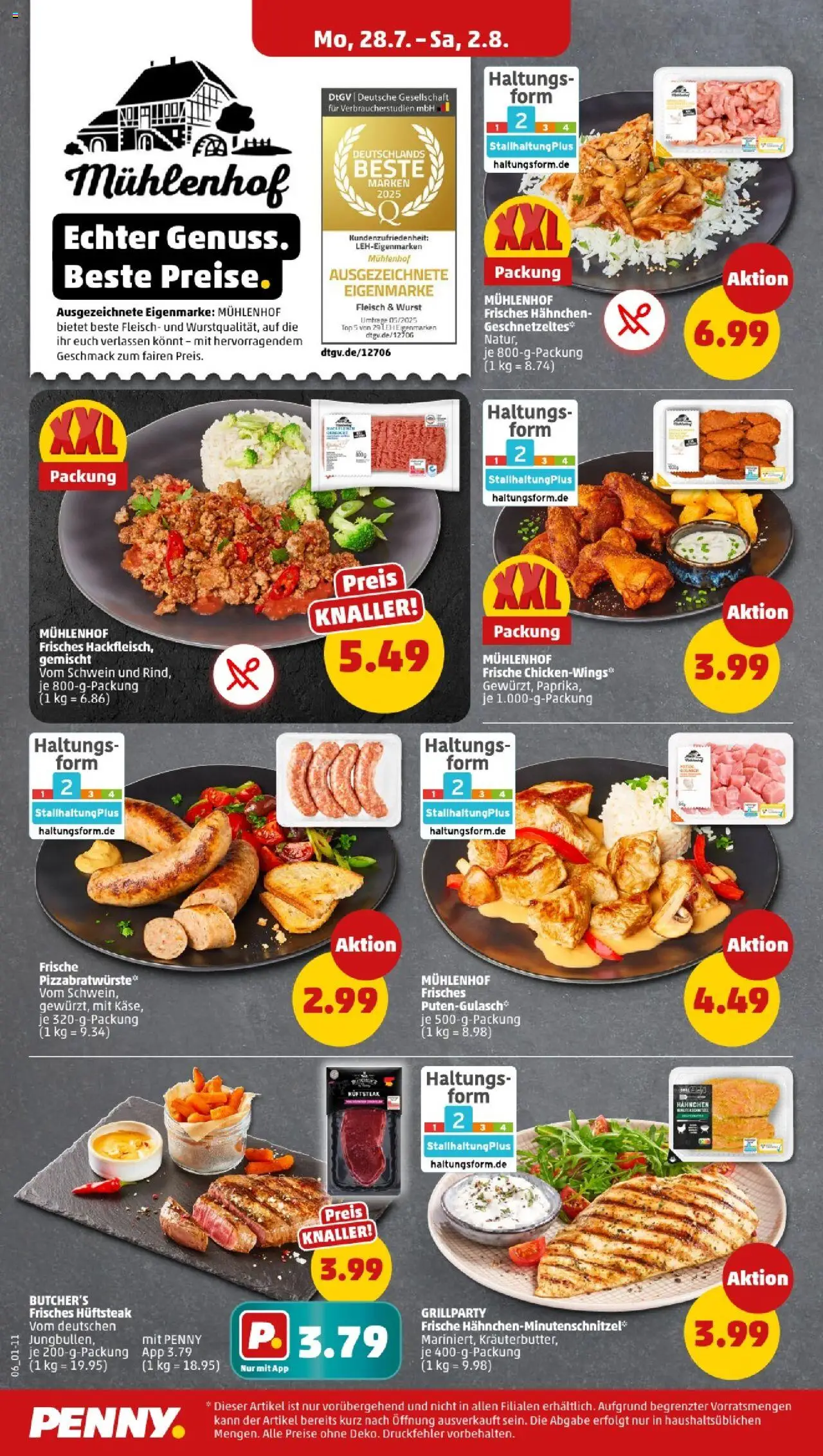 Penny - Sachsen-Anhalt - gültig ab dem 28.07.2025 | Seite: 6 | Produkte: Top, Hahnchen, Wurst, Fleisch