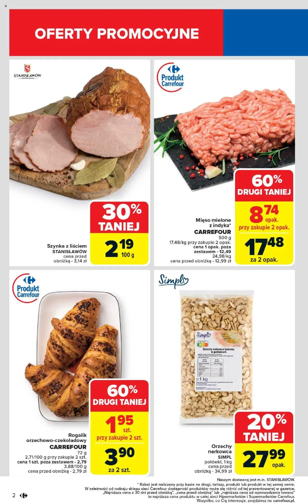 Carrefour Gazetka od 02.06.2025 | Strona: 4 | Produkty: Mięso, Mięso mielone, Szynka, Orzechy