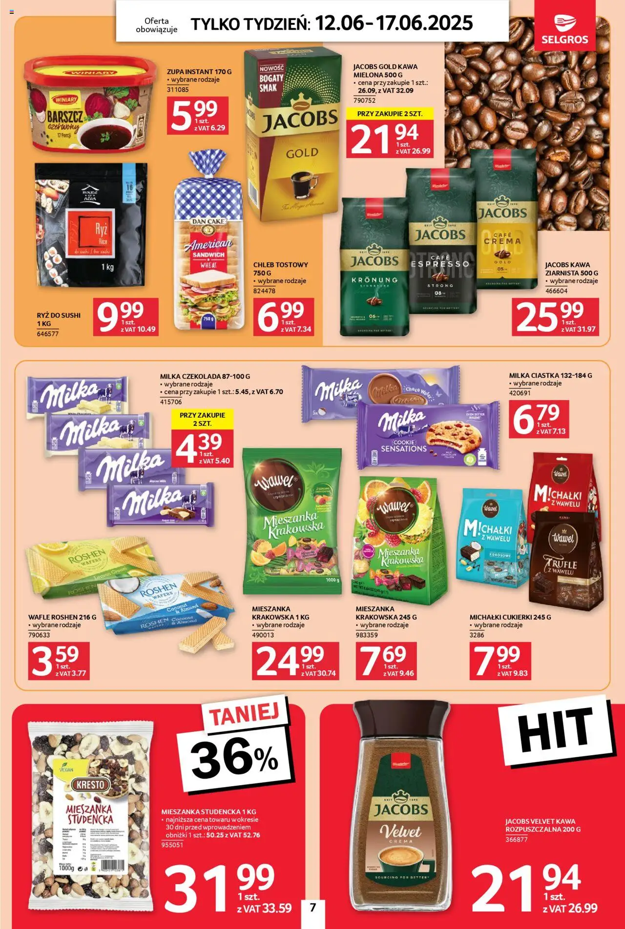 Selgros cash&carry Gazetka - Jeszcze więcej super promocji od 12.06.2025 | Strona: 7 | Produkty: Milka, Chleb, Ryż, Cukierki