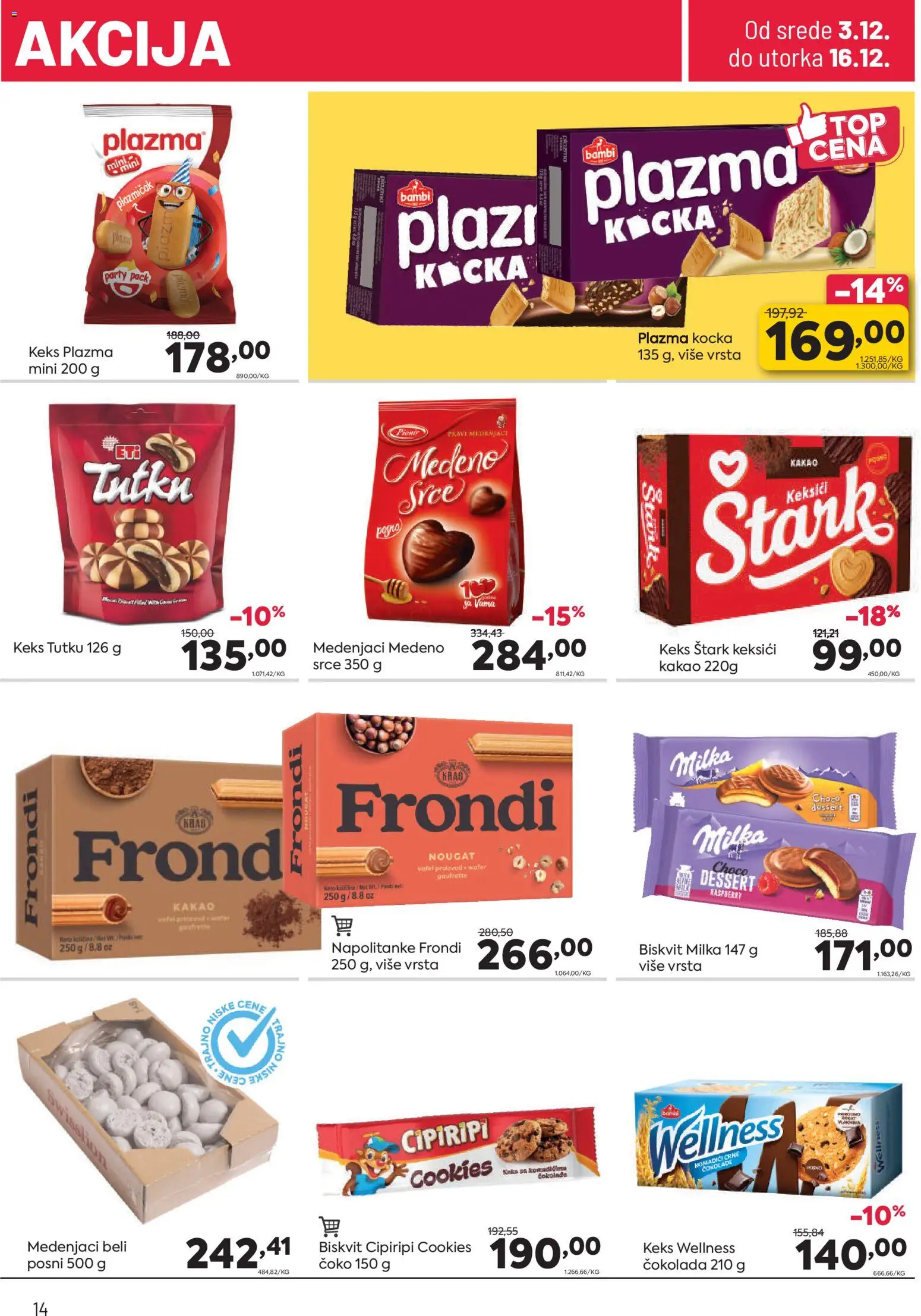 PerSu katalog - važi od 03.12.2025 | Strana: 14 | Proizvode: Milka, Keks, Medenjaci, Čokolada