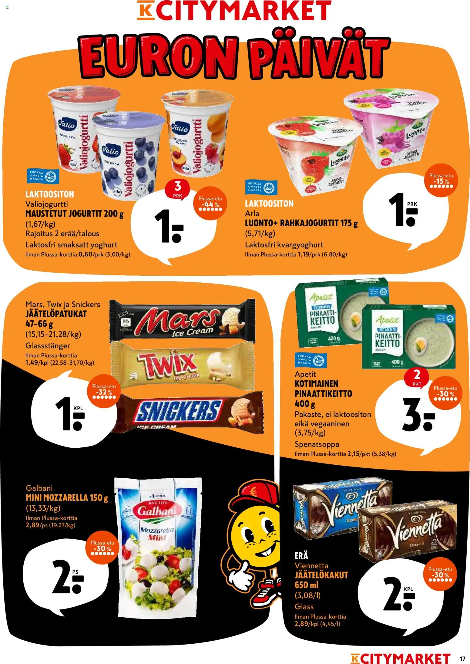 K-Citymarket - Black Friday – voimassa 24.11.2025 alkaen | Sivu: 17 | Tuotteet: Mozzarella, Keitto, Pinaatti
