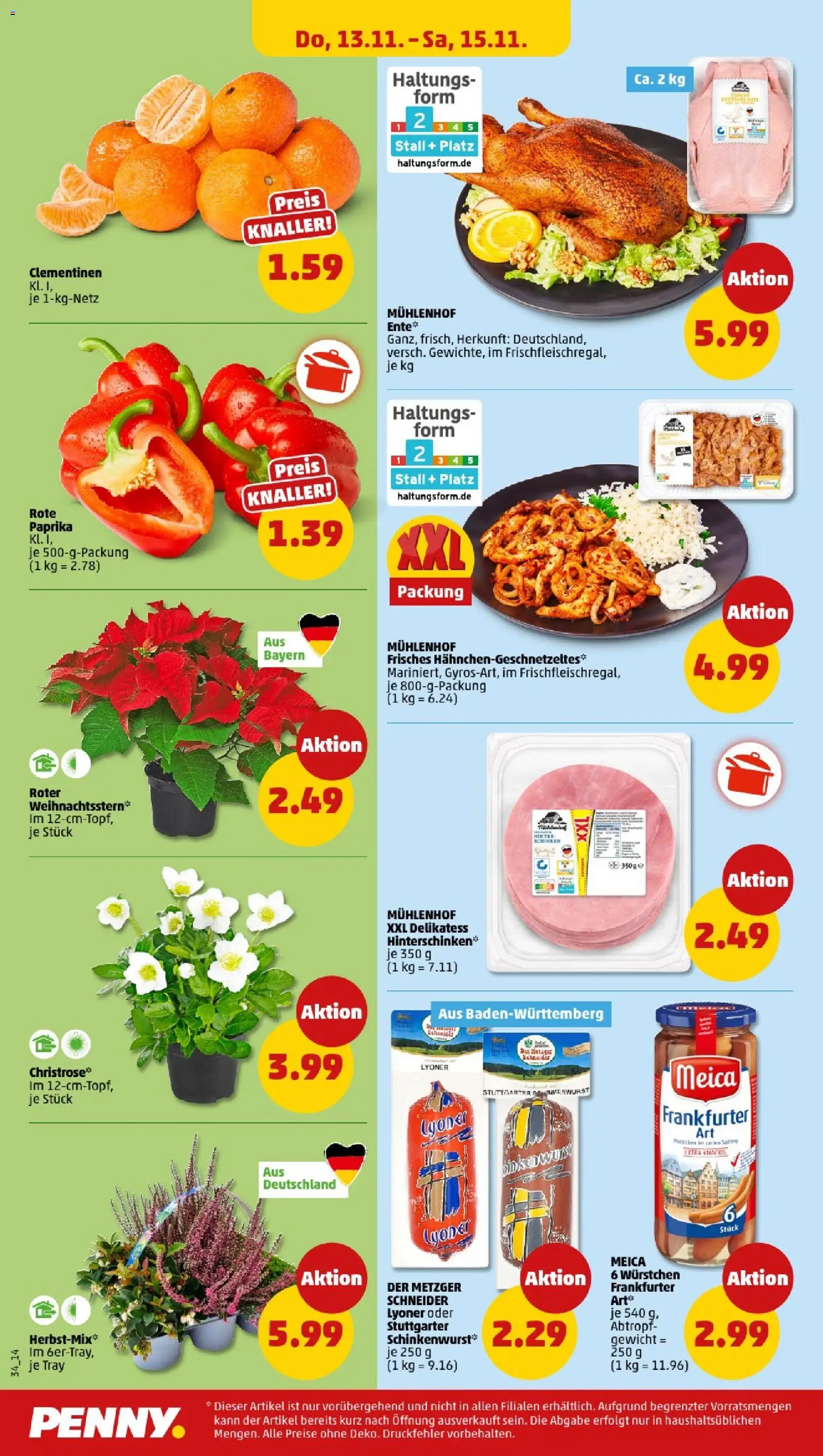 Penny - Baden-Württemberg – gültig ab 10.11.2025 | Seite: 34 | Produkte: Gewicht, Meica, Wurst, Schinken