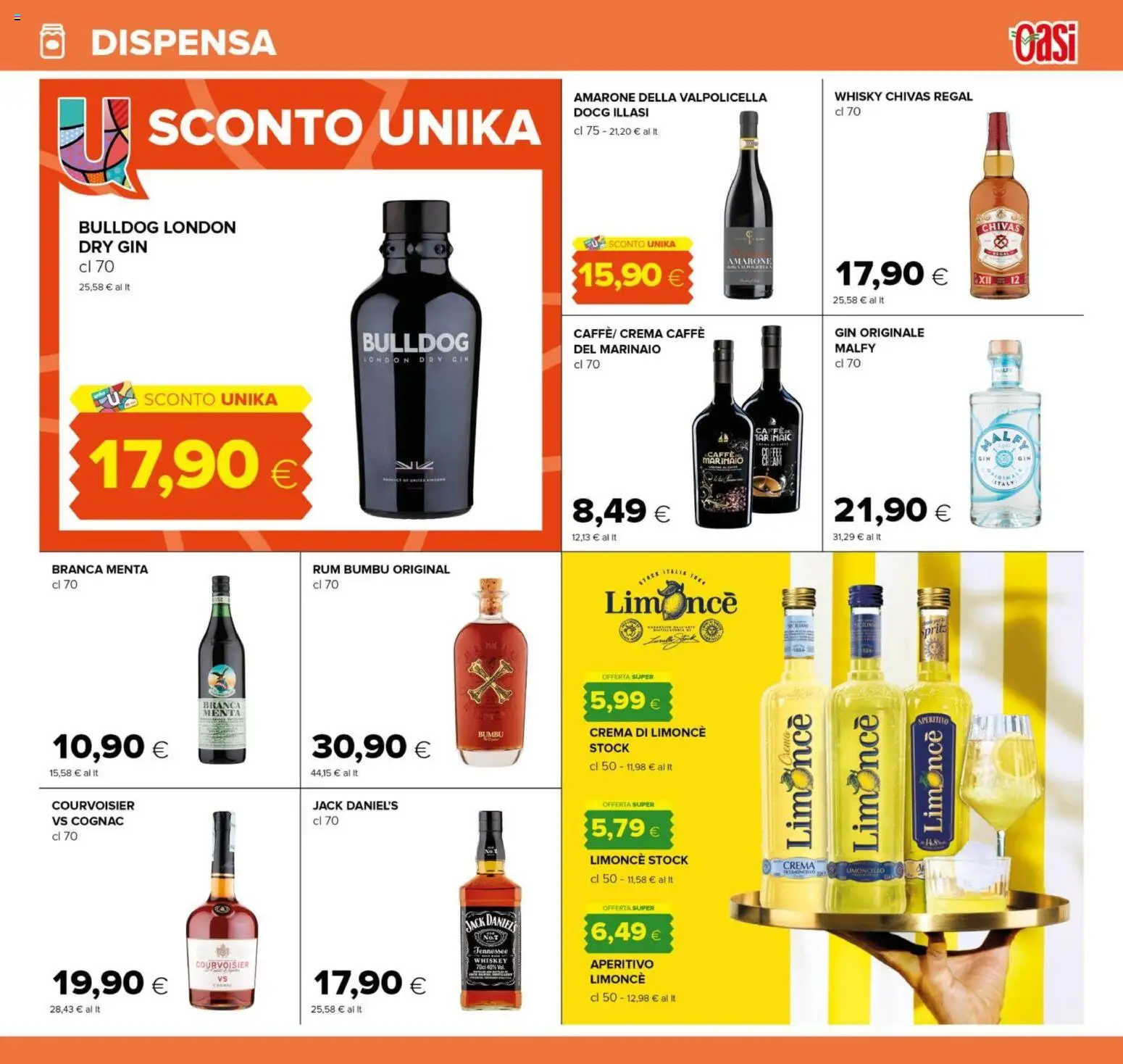 Volantino Oasi del 26.03.2026 | Pagina: 27 | Prodotti: Crema, Caffè, Gin, Rum