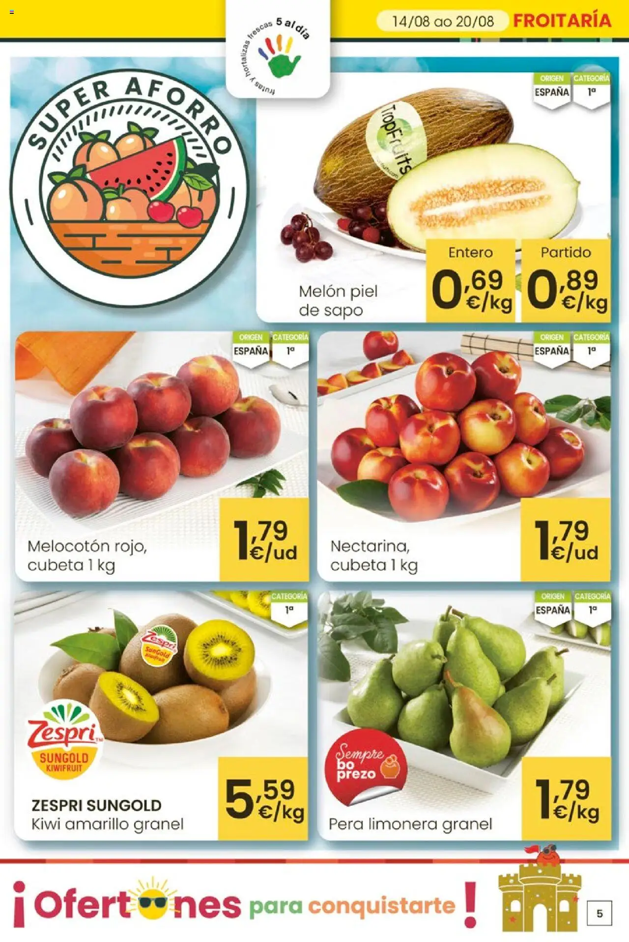 Eroski - Ofertons para conquistarte │ válido desde el 14.08.2025 | Página: 5 | Productos: Φορτιστής, Kiwi