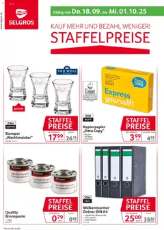 Selgros Staffelpreise ab 18.09.2025 gültig