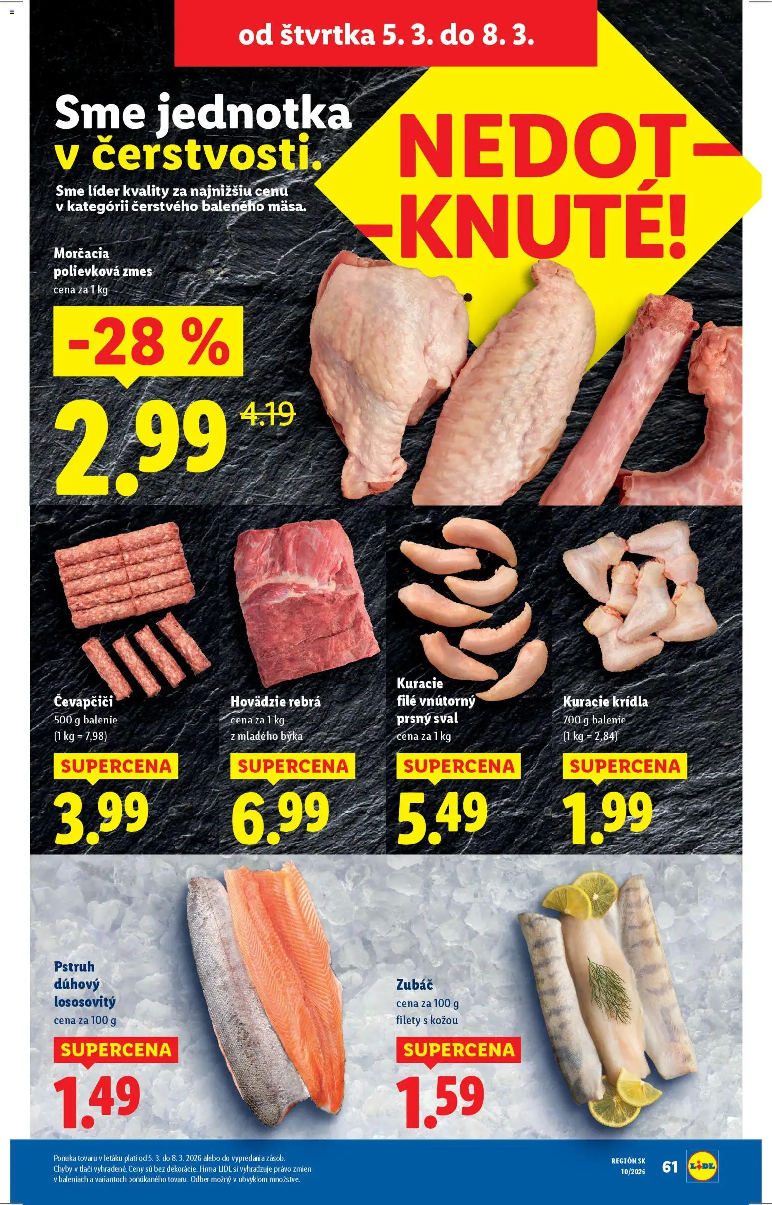Nové Lidl akcie – leták je platný od 02.03.2026 | Strana: 80 | Produkty: Pstruh, Kuracie krídla