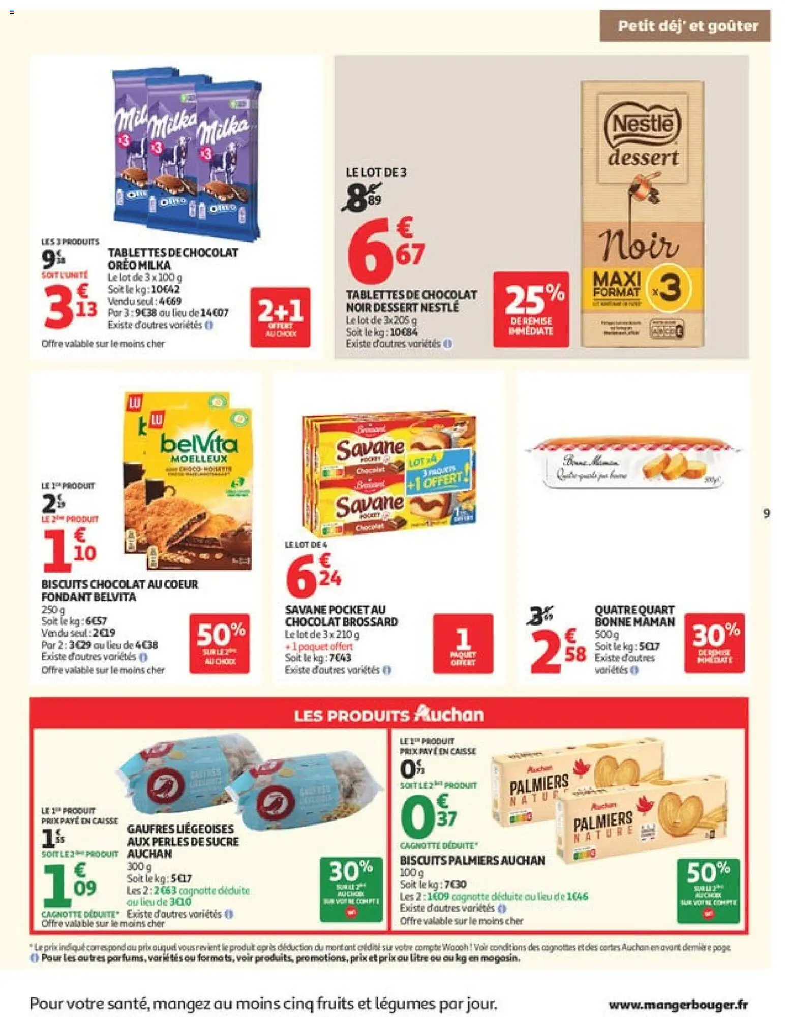 {H1} | Page: 9 | Produits: Sucre, Tablettes de chocolat, Chocolat, Gaufres