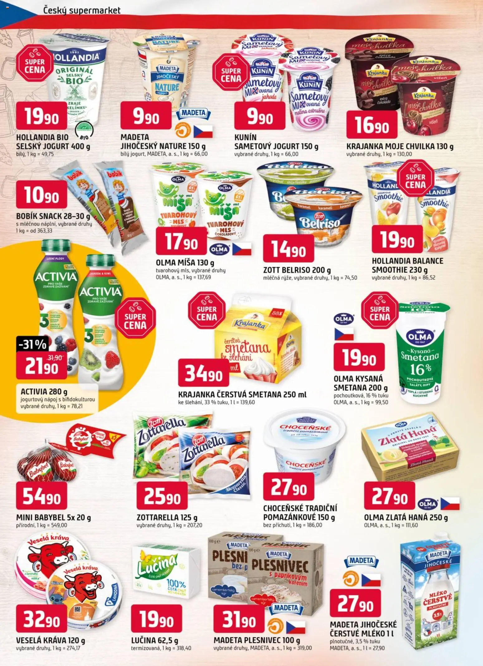 Trefa leták od 12.11.2025 | Strana: 4 | Produkty: Mléko, Babybel, Zlatá Hana, Hollandia