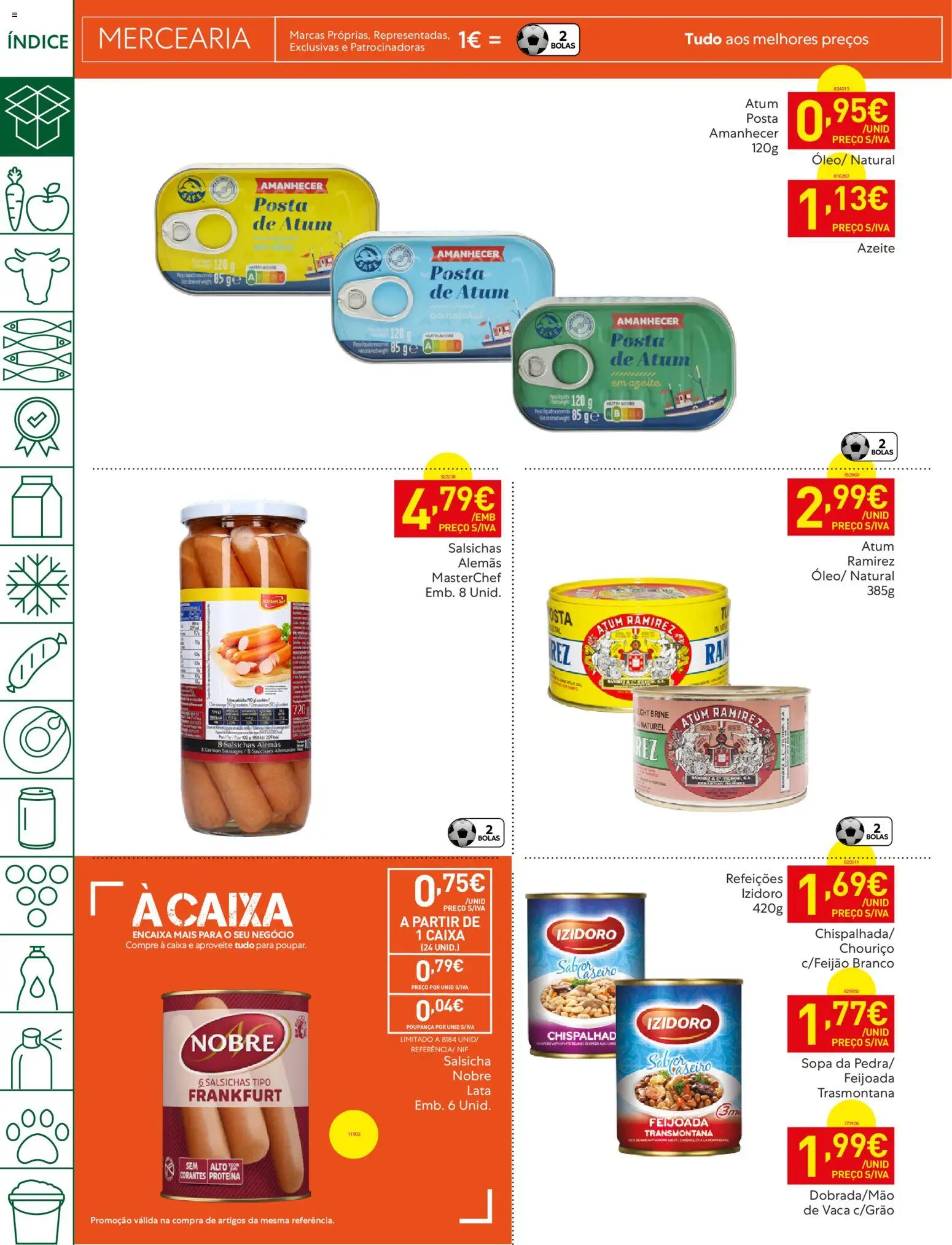 Recheio - Bons Negócios Madeira │ válido de 07.04.2026 | Página: 26 | Produtos: Atum, Salsicha, Chouriço, Proteina