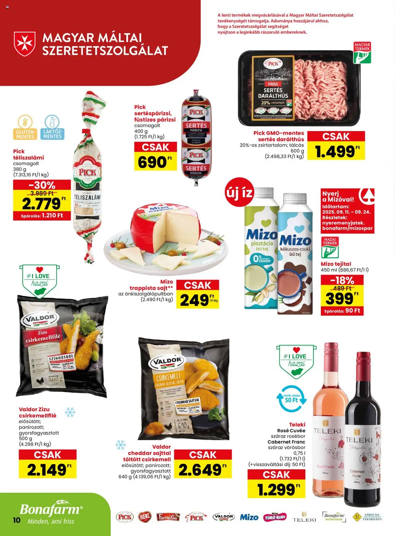 Spar akciós ujság - amely érvényes a következő dátumtól: 18.09.2025 | Oldal: 10 | Termékek: Tej, Sajt, Téliszalámi, Cukor