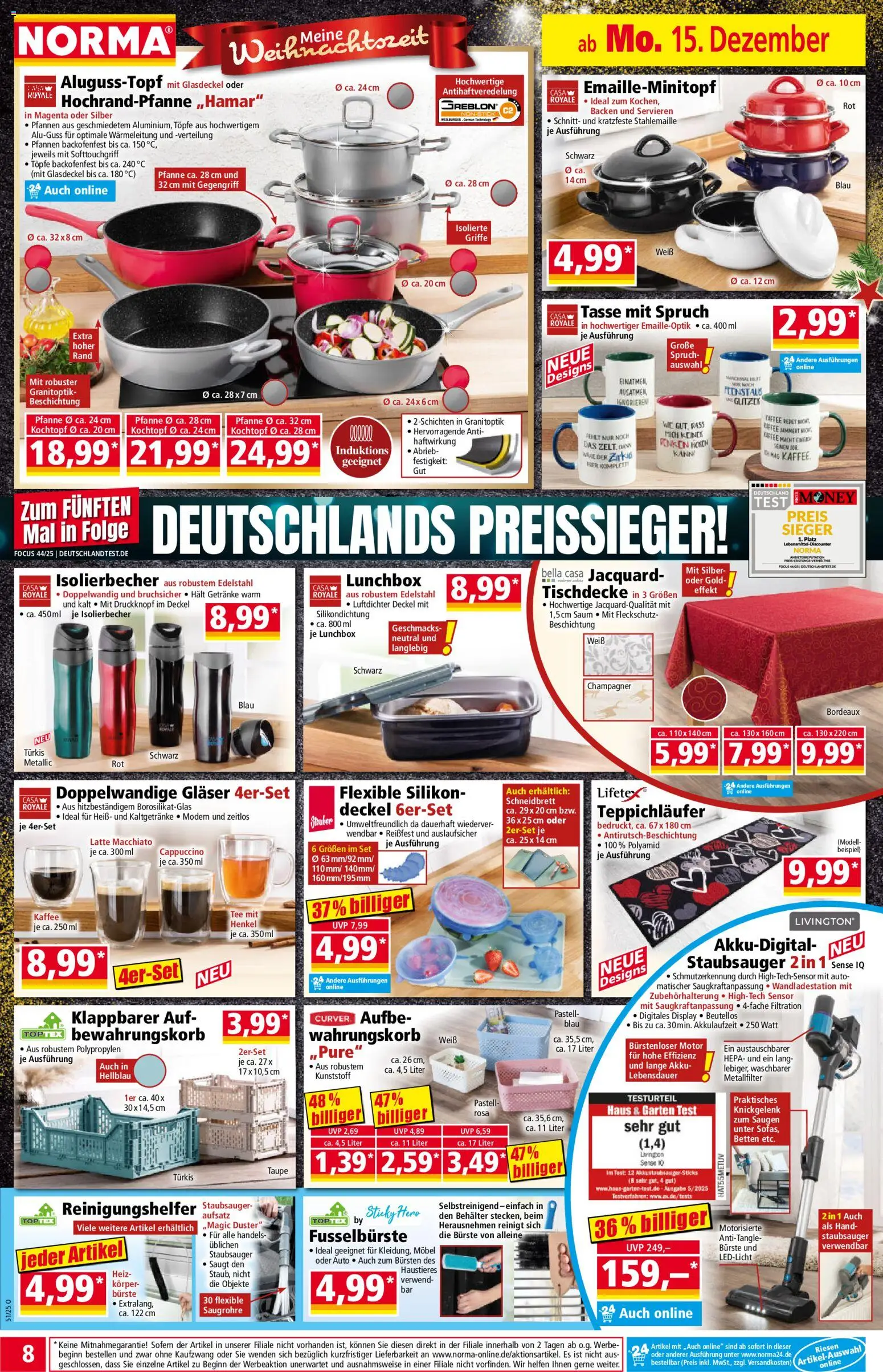 Norma Prospekt 	 – gültig ab 15.12.2025 | Seite: 12 | Produkte: Staubsauger, Kaffee, Bürste, Tee