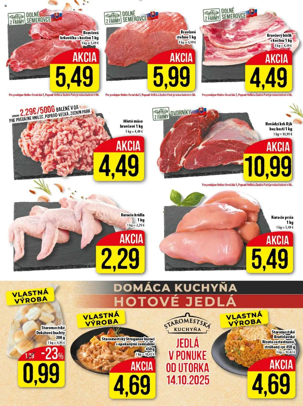 Nové Klas akcie – leták je platný od 13.10.2025 | Strana: 5 | Produkty: Kuchyňa, Syr, Bravčový bôčik, Kuracie prsia