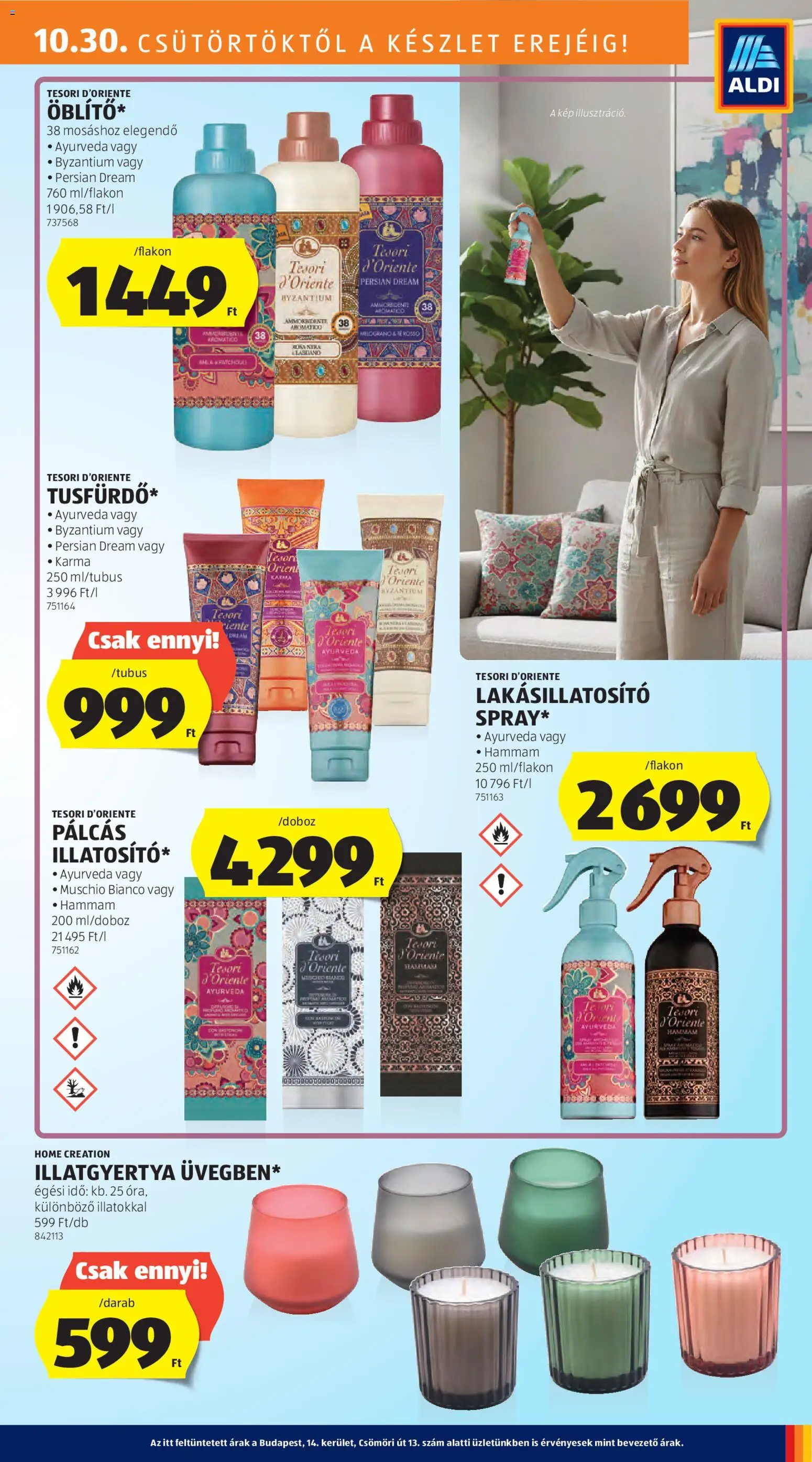 Aldi akciós ujság - amely érvényes a következő dátumtól: 30.10.2025 | Oldal: 29 | Termékek: Illatgyertya