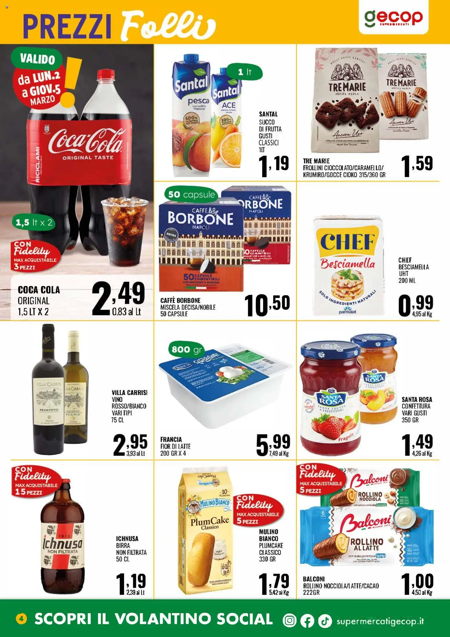 Volantino GECOP del 23.02.2026 | Pagina: 4 | Prodotti: Crema, Plumcake, Besciamella, Coca Cola