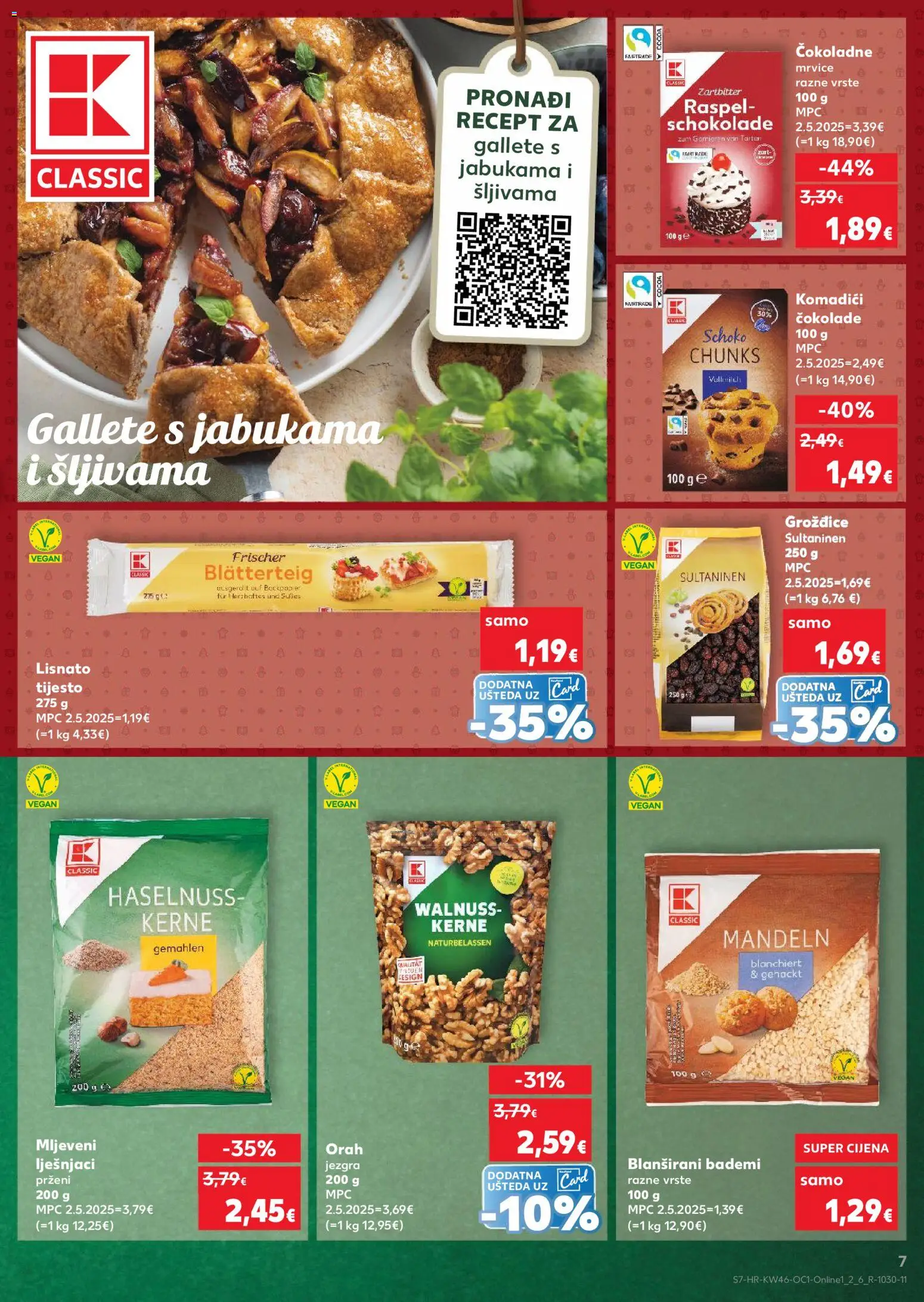 Kaufland katalog | vrijedi od 12.11.2025 | Stranica: 7 | Proizvodi: Lisnato tijesto, Grožđice, Orah
