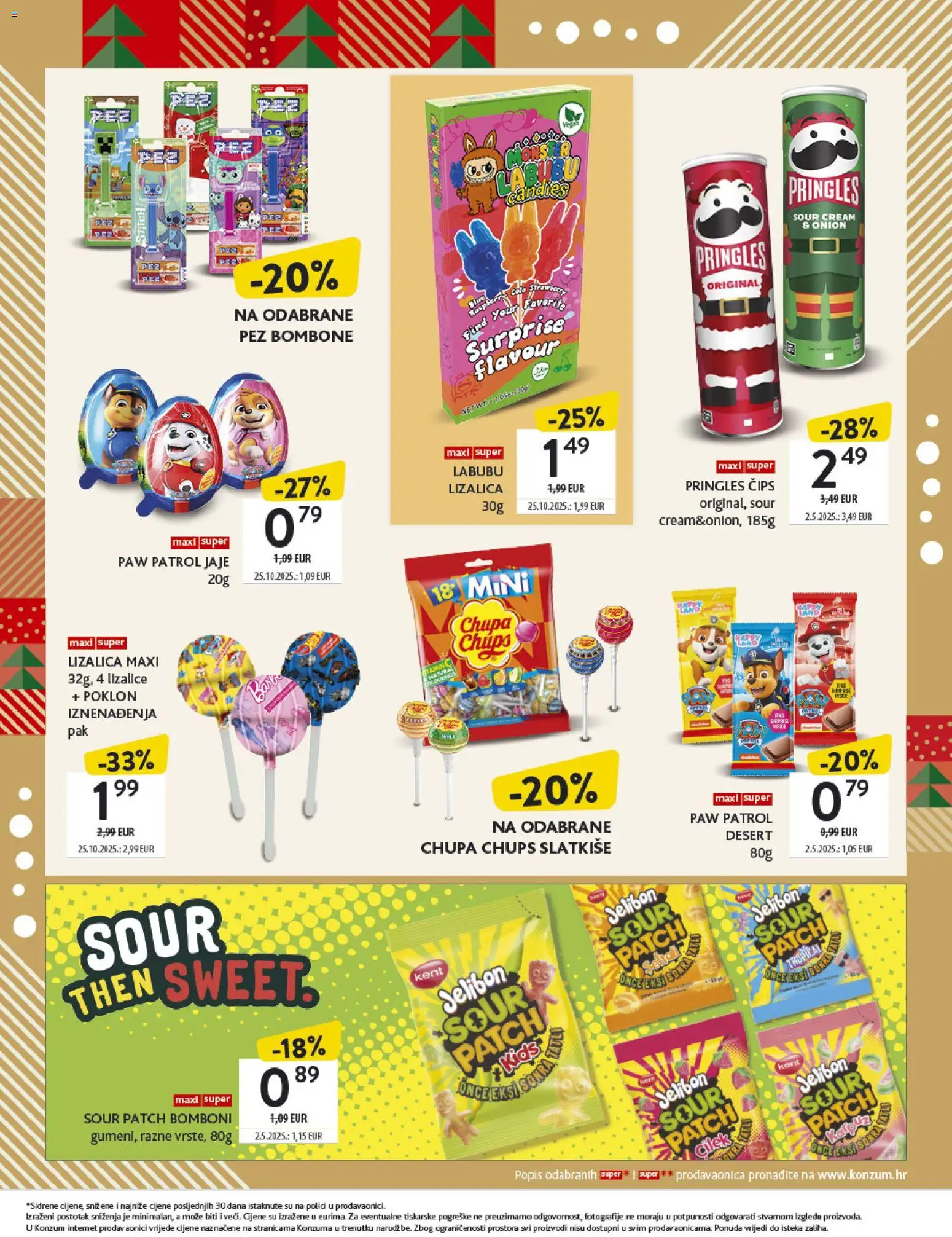 Konzum katalog | vrijedi od 17.11.2025 | Stranica: 32 | Proizvodi: Pringles, Bomboni, Čips, Lizalice