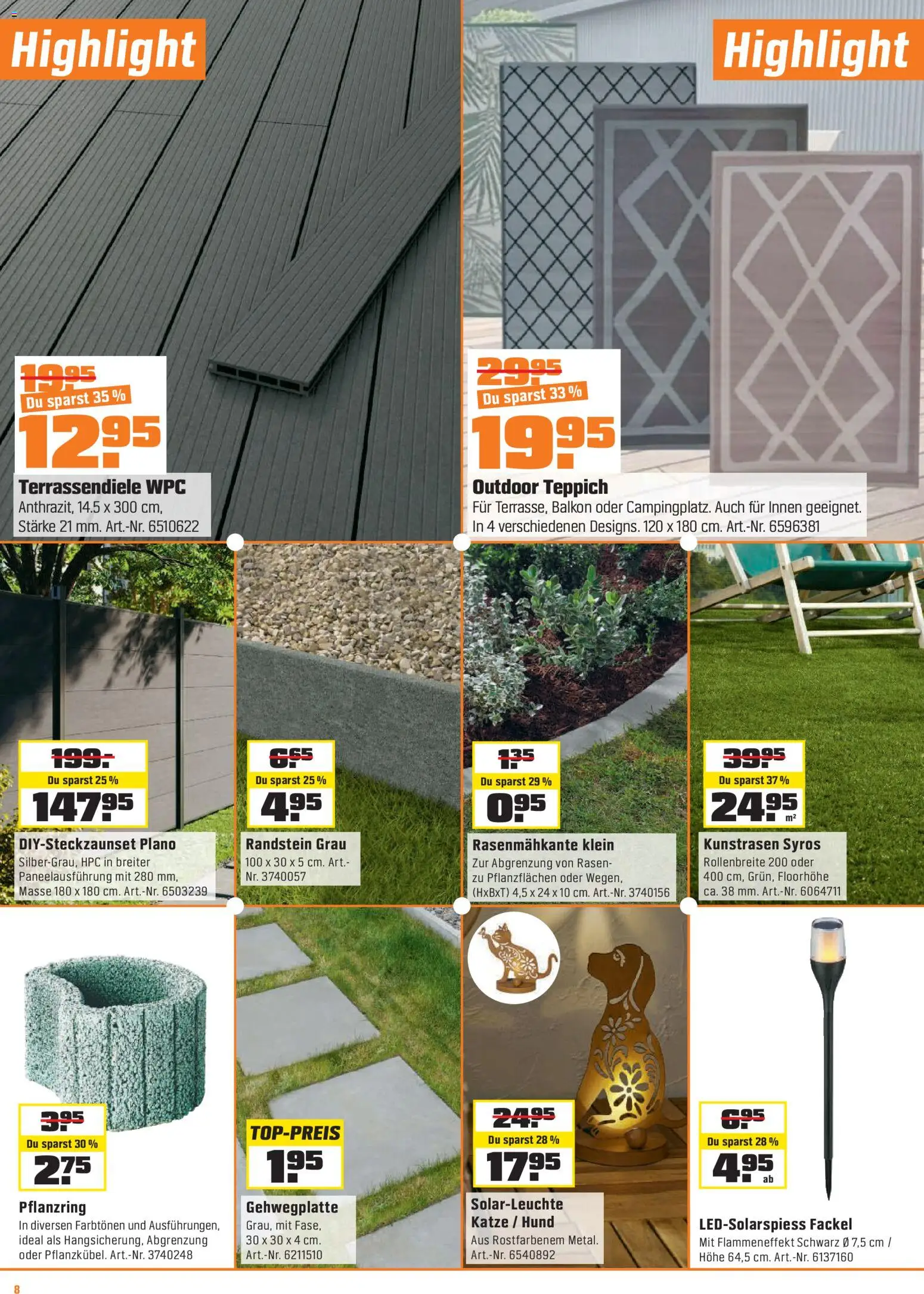 OBI - ALLES MACHBAR. BIBERSTARKE ANGEBOTE. – gültig ab 14.04.2026 | Seite: 8 | Produkte: Teppich, Solarleuchte