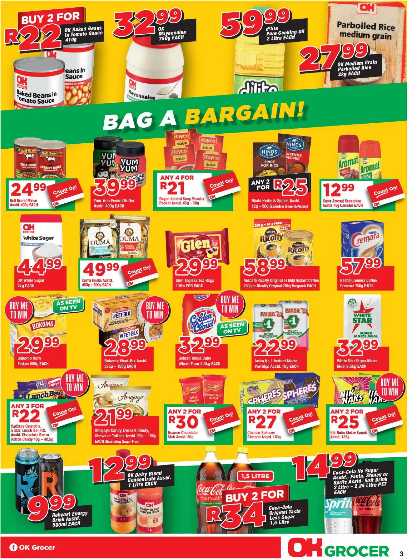 New OK Foods catalogue – valid from 12.11.2025 | Page: 3 | Products: Corn, Rusks, Flakes, Dairy blend