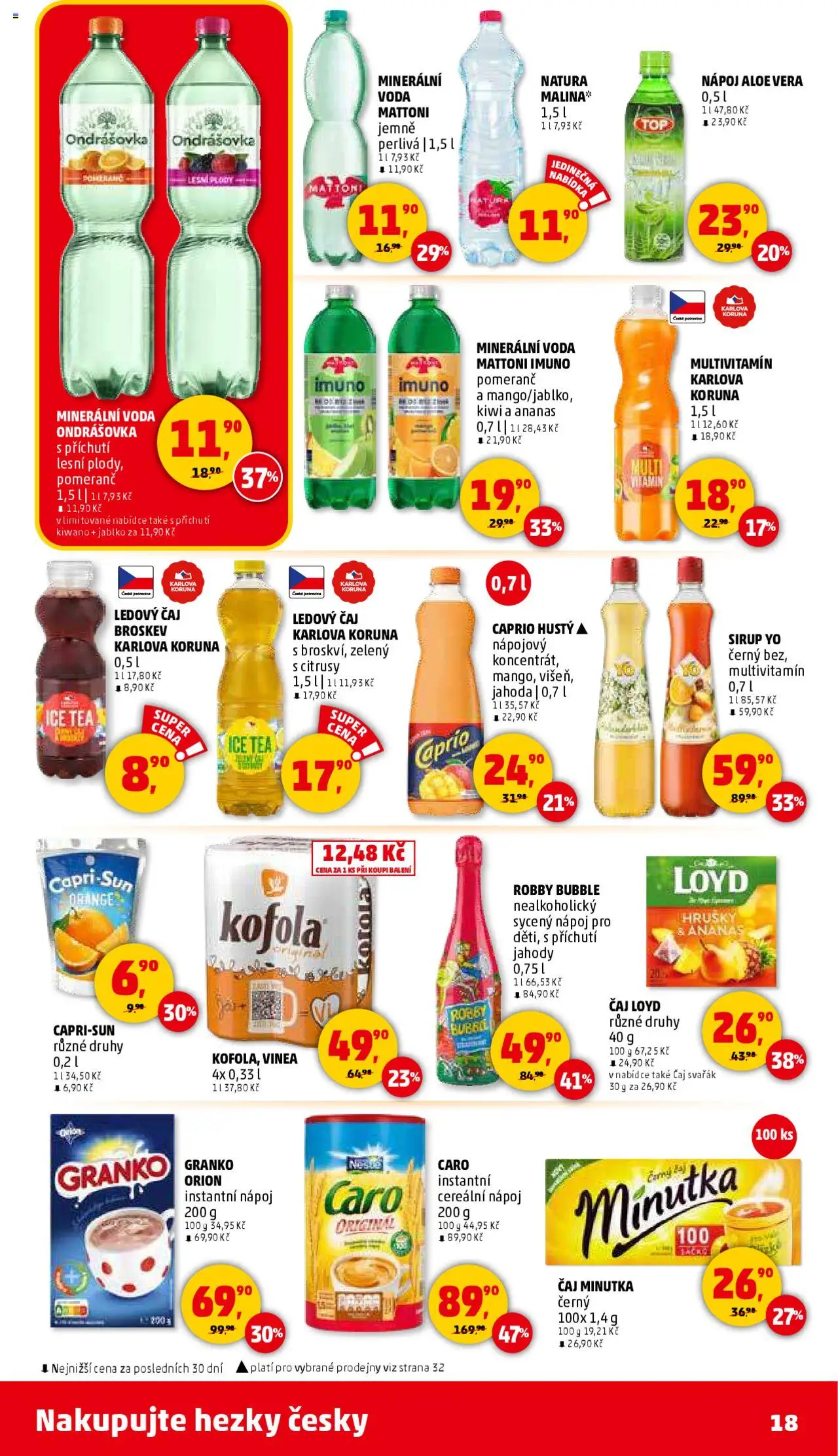 Penny Market leták - Čtvrtečník od 23.10.2025 | Strana: 18 | Produkty: Svařák, Ondrášovka, Hrušky, Caro