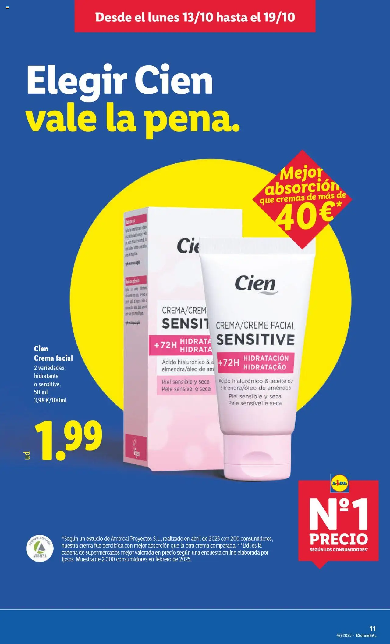 Lidl catálogo BCN │ válido desde el 13.10.2025 | Página: 25 | Productos: Aceite, Crema facial, Crema